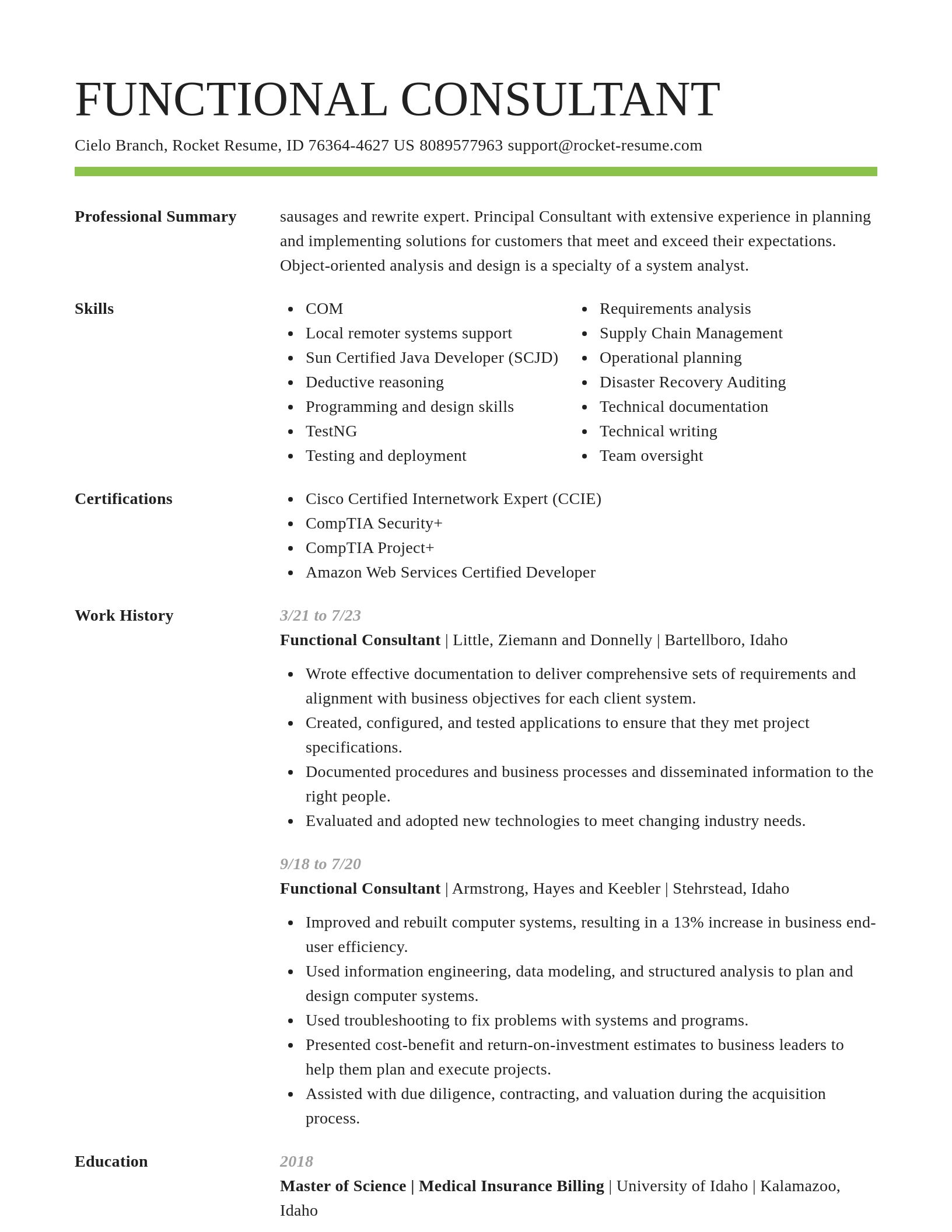 Smart resume template