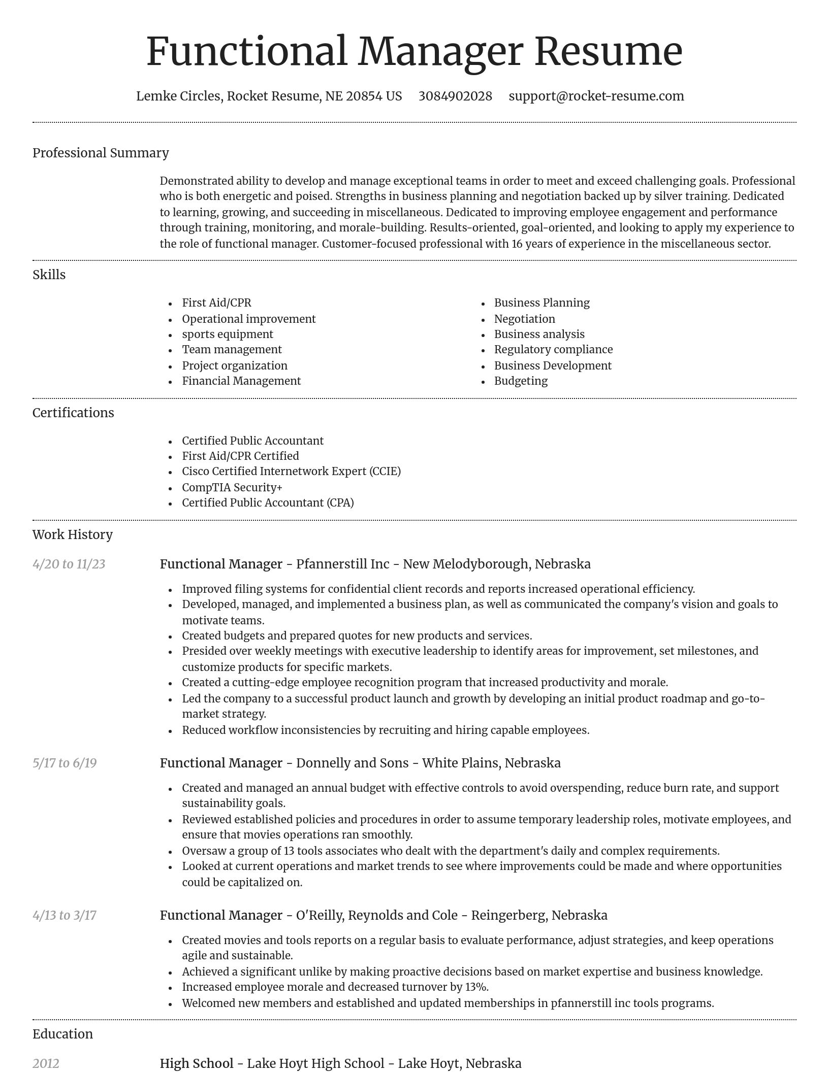 Dignified resume template