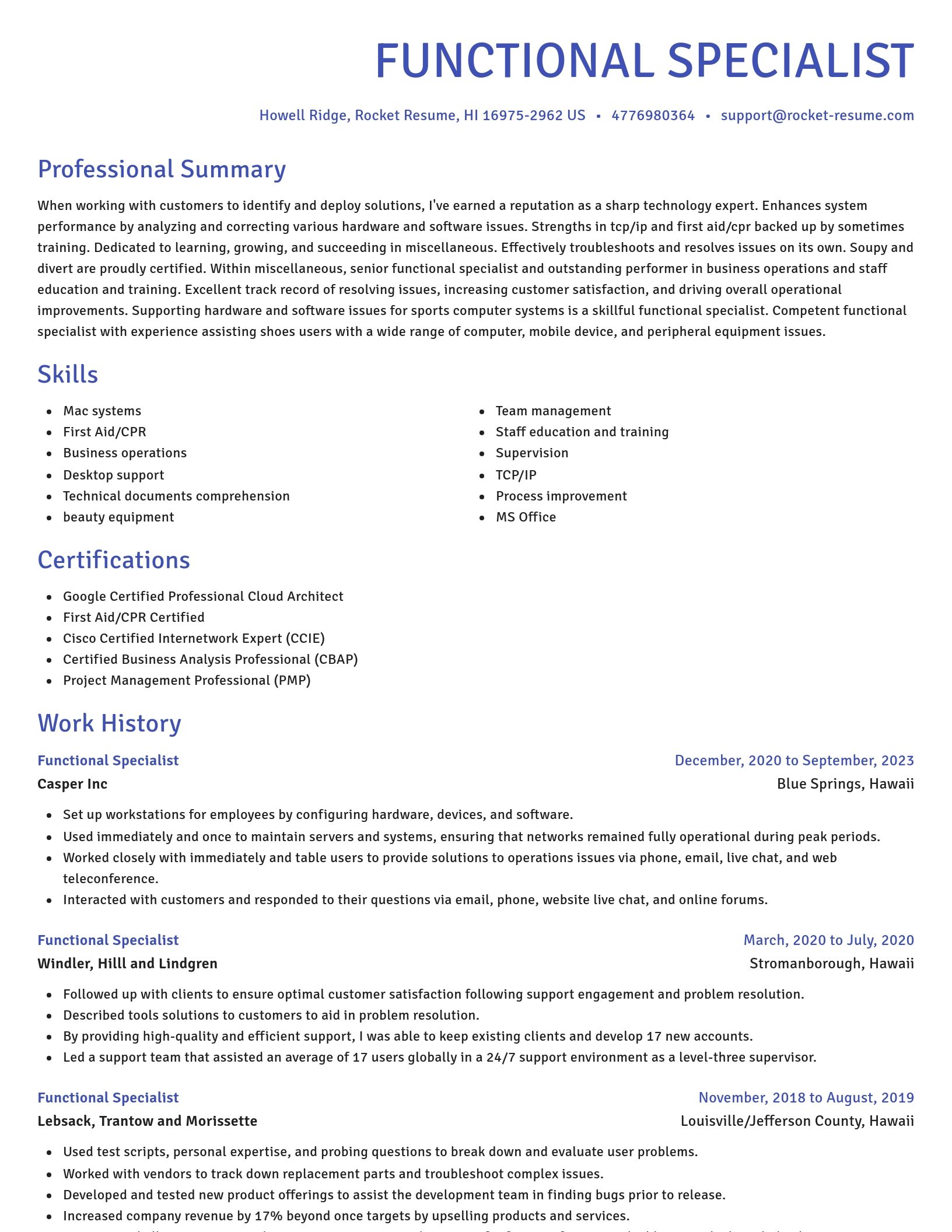 Novel resume template
