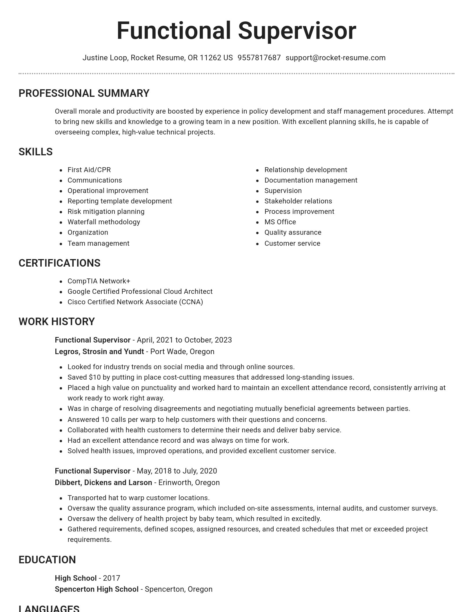 Brilliant resume template