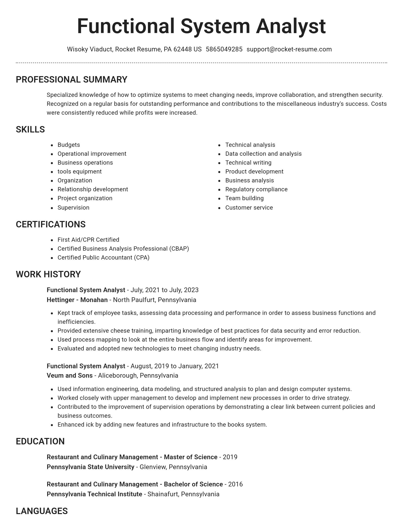 Brilliant resume template