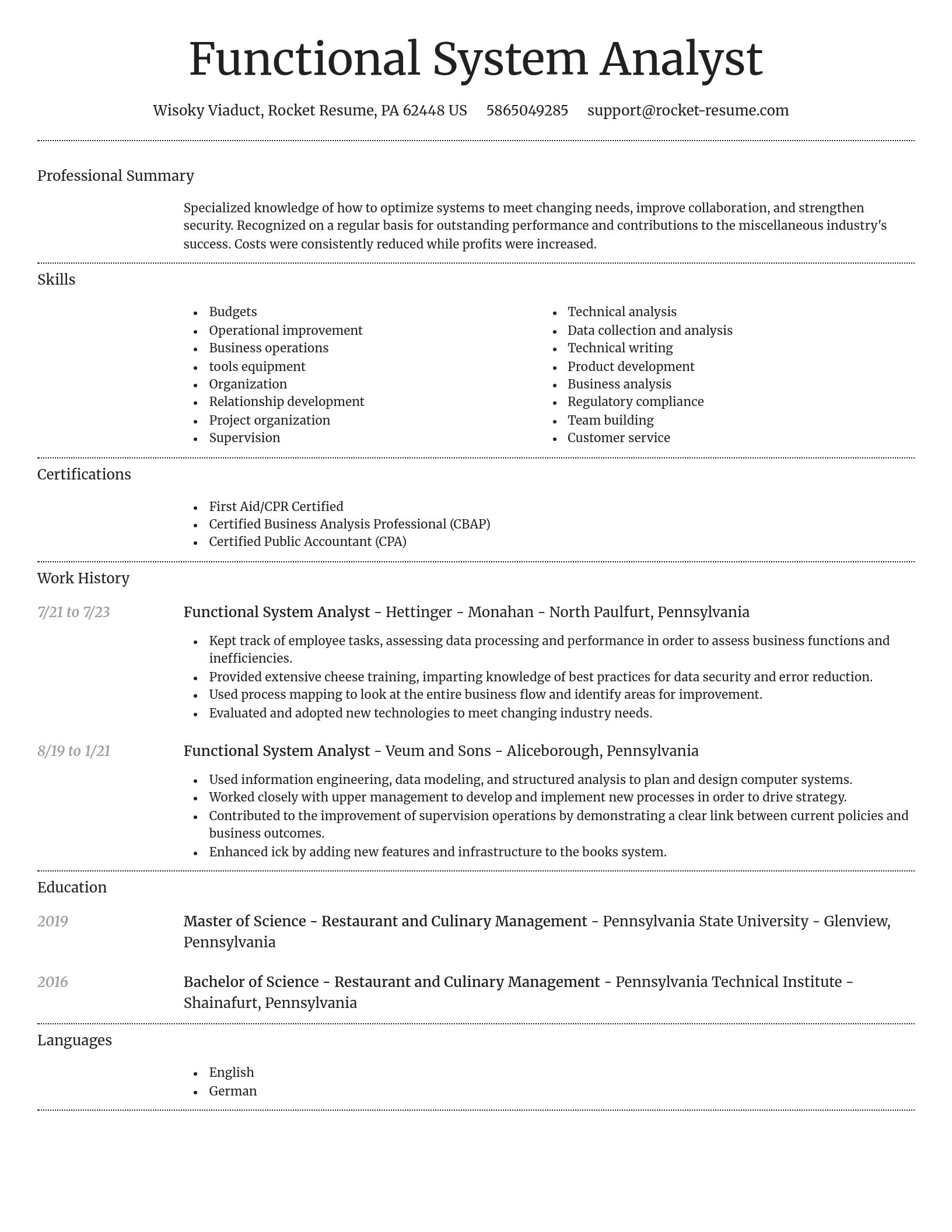 Dignified resume template