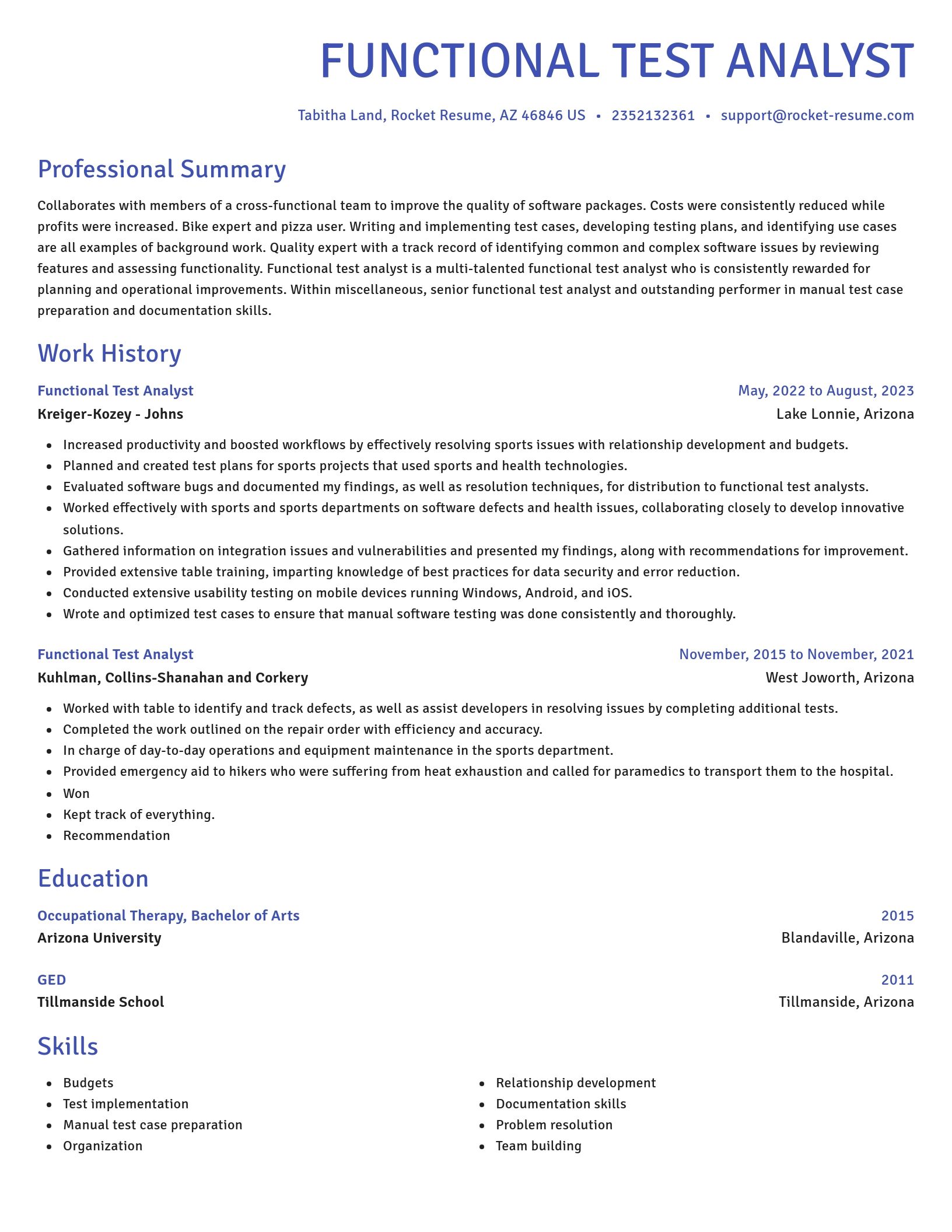 Novel resume template