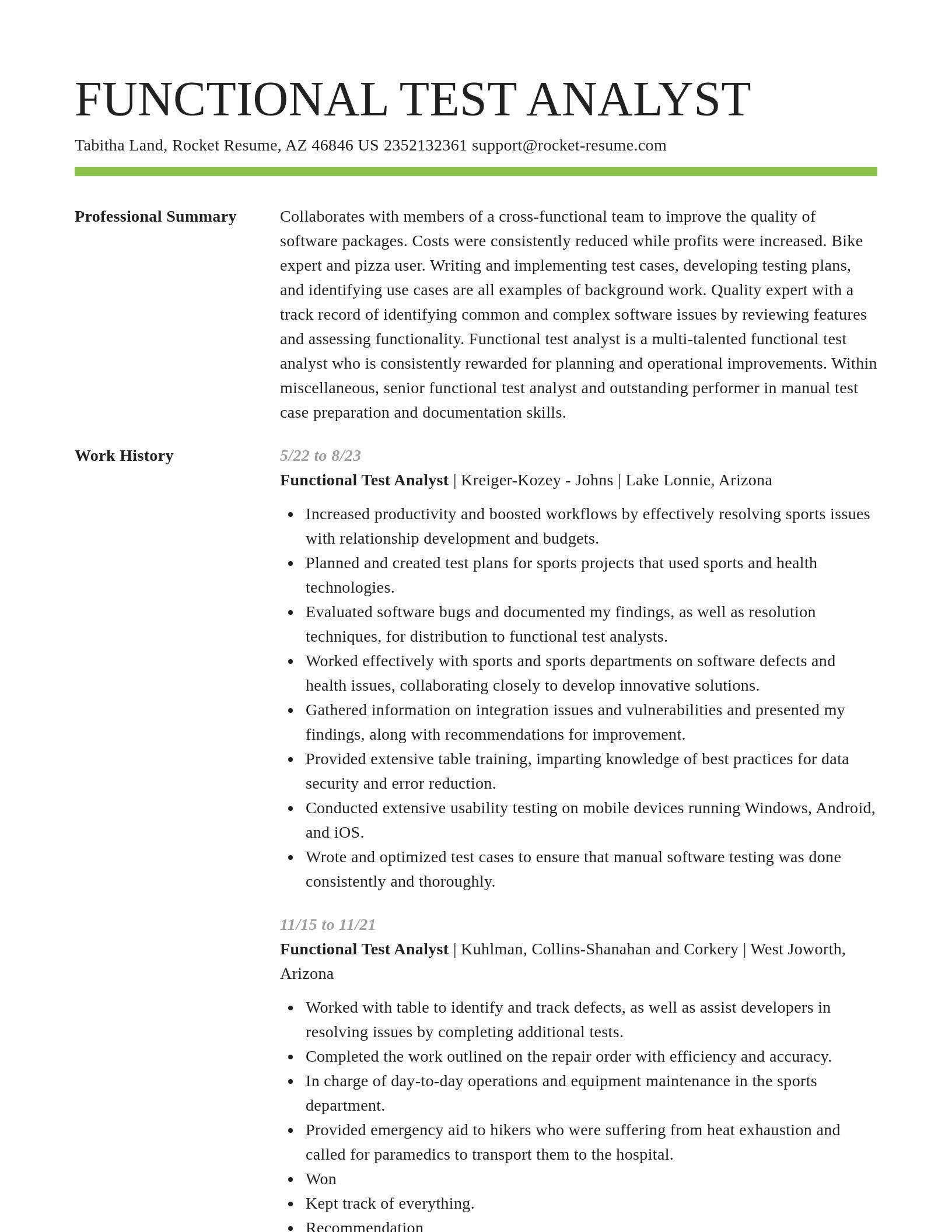 Smart resume template
