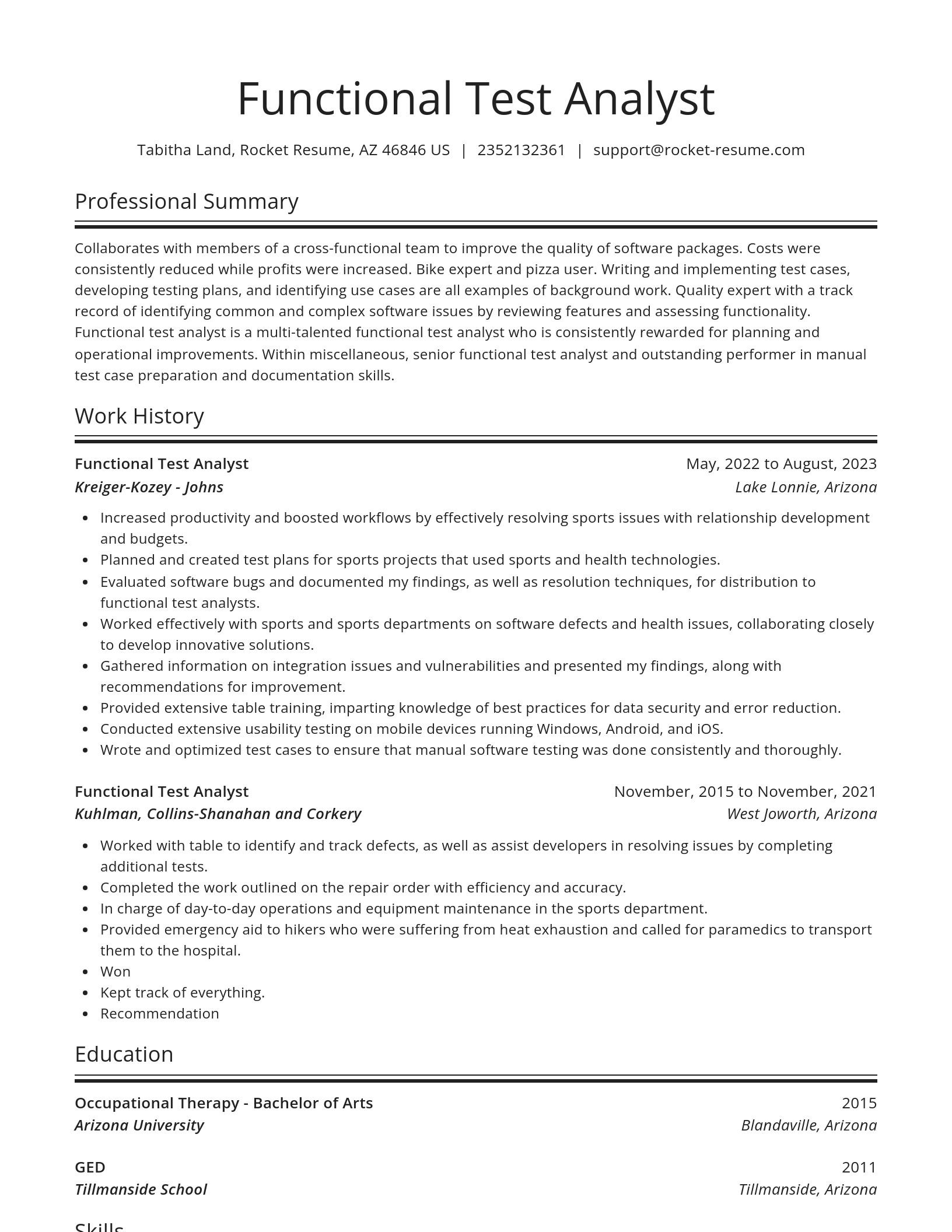 Spotlight resume template