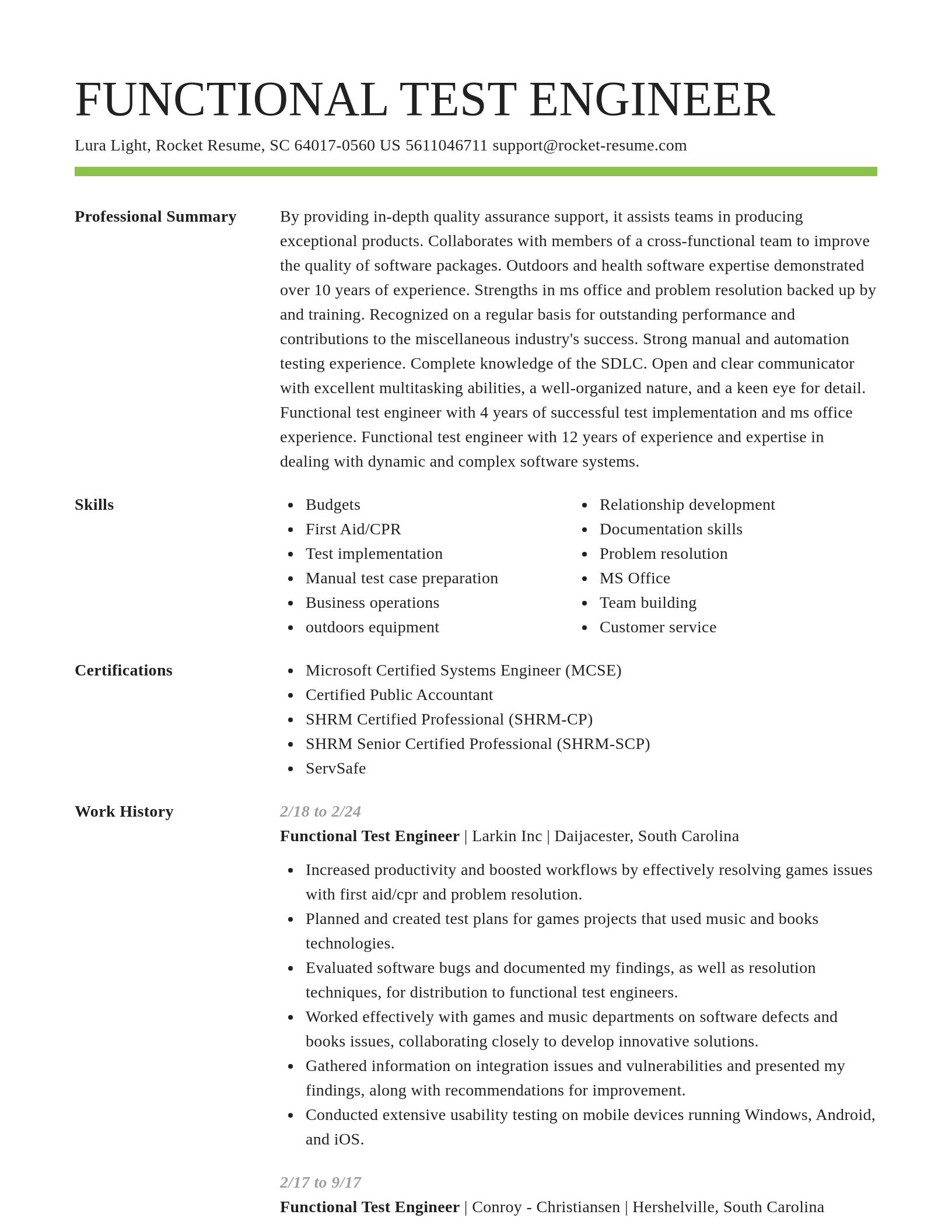 Smart resume template
