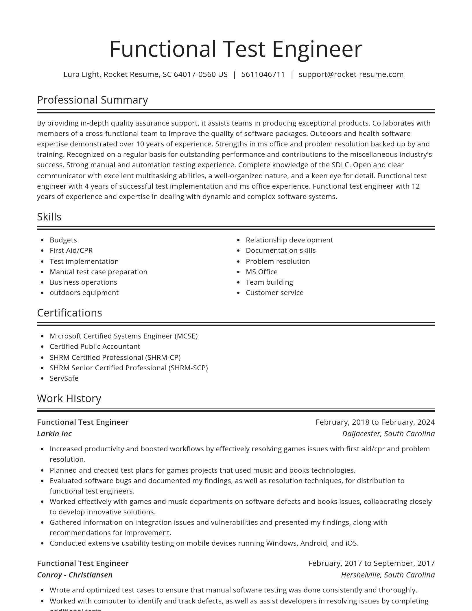 Spotlight resume template