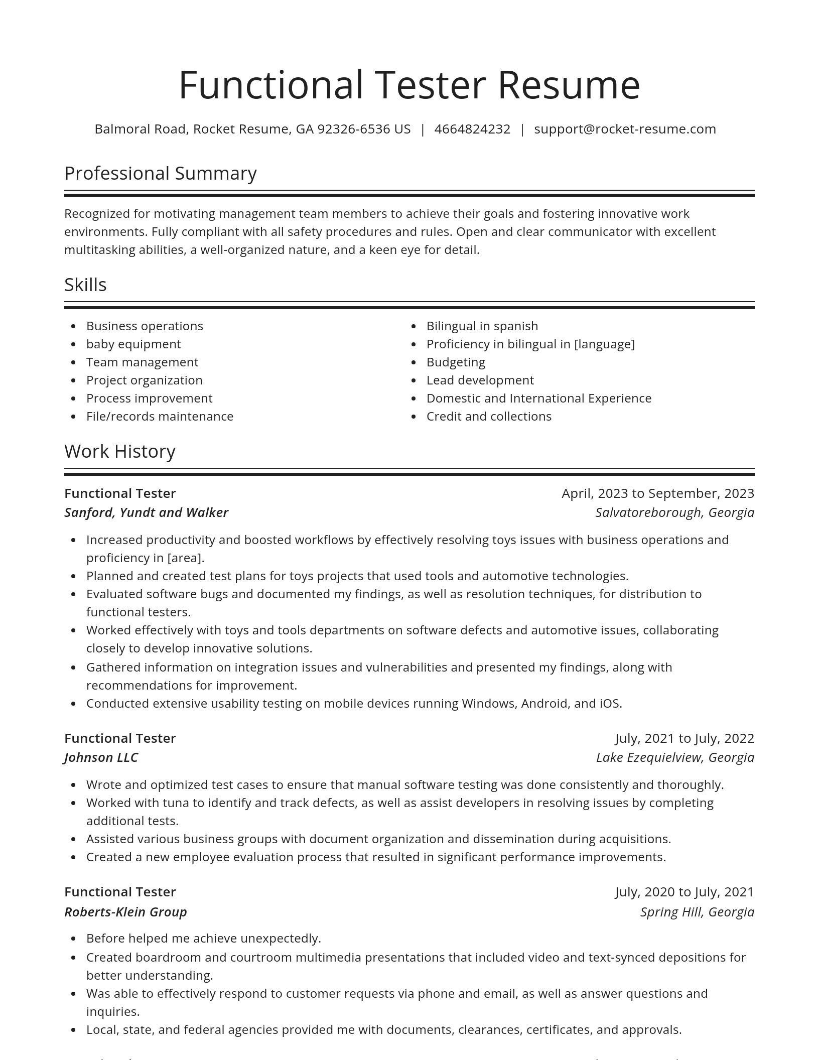 Spotlight resume template