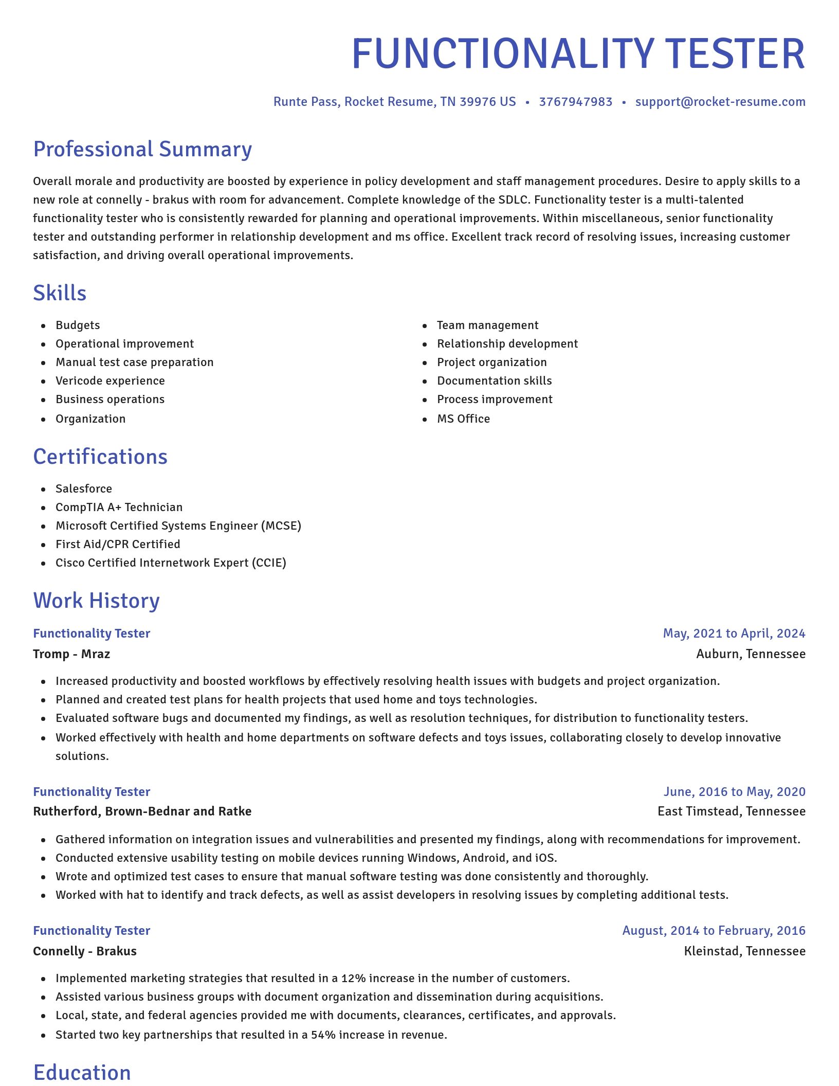 Novel resume template