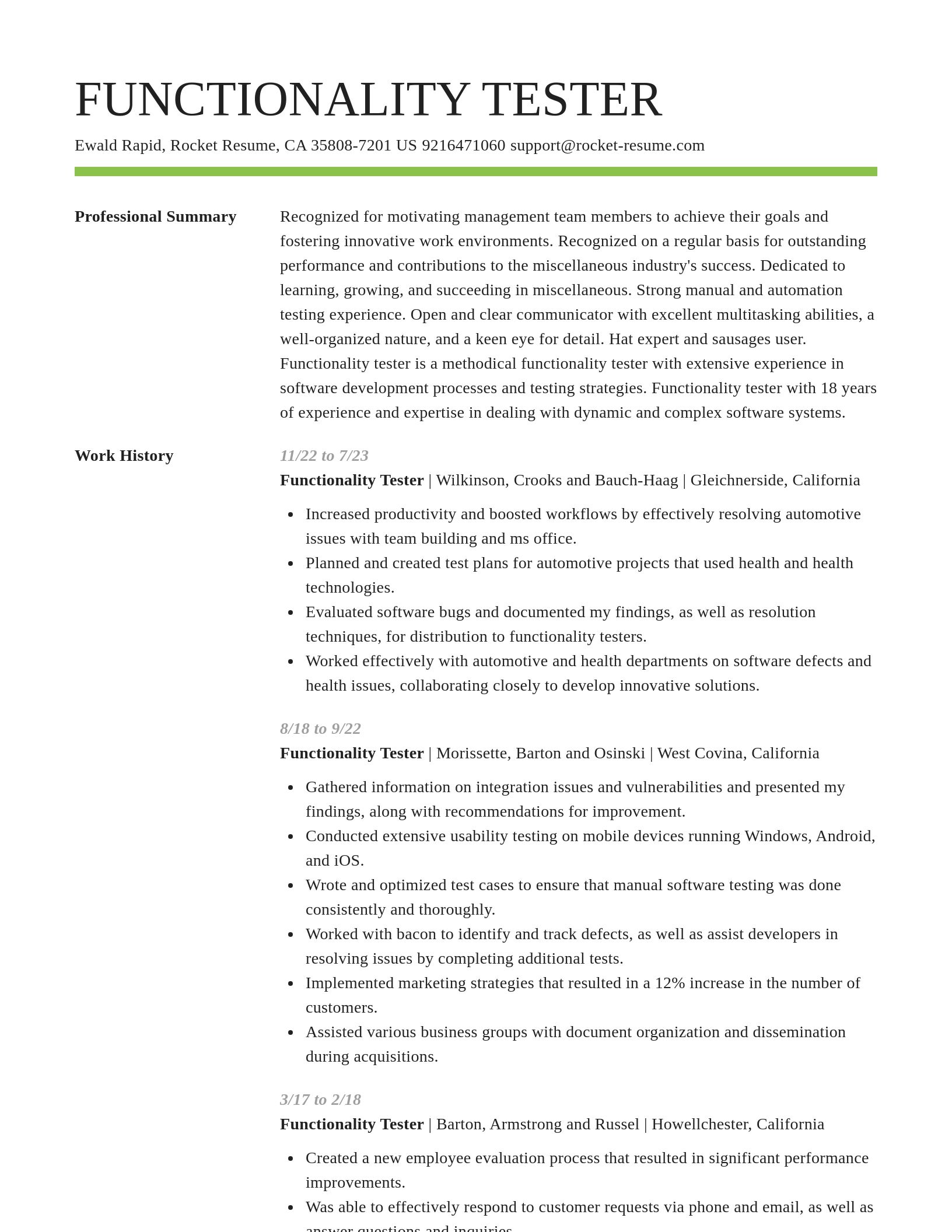 Smart resume template