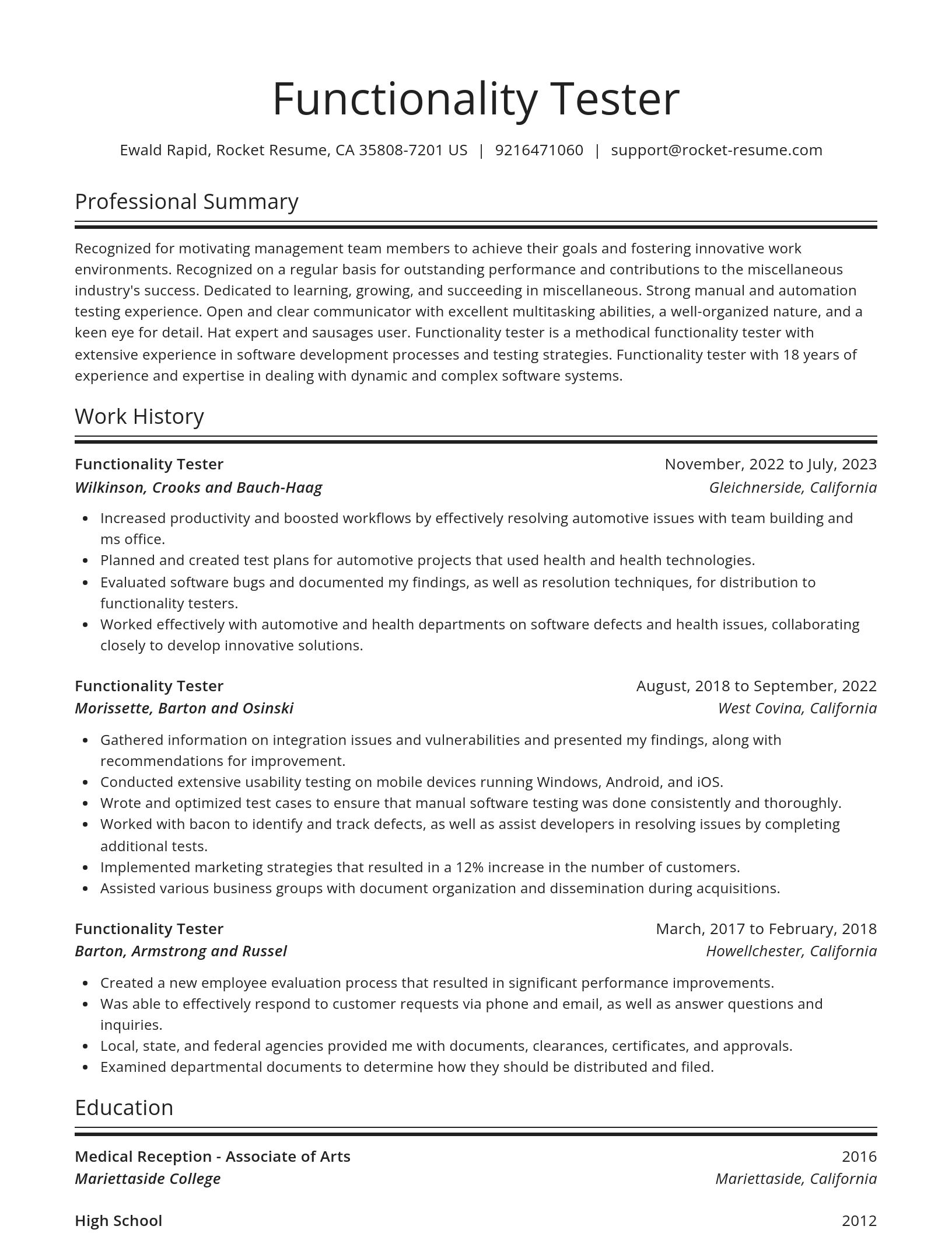 Spotlight resume template