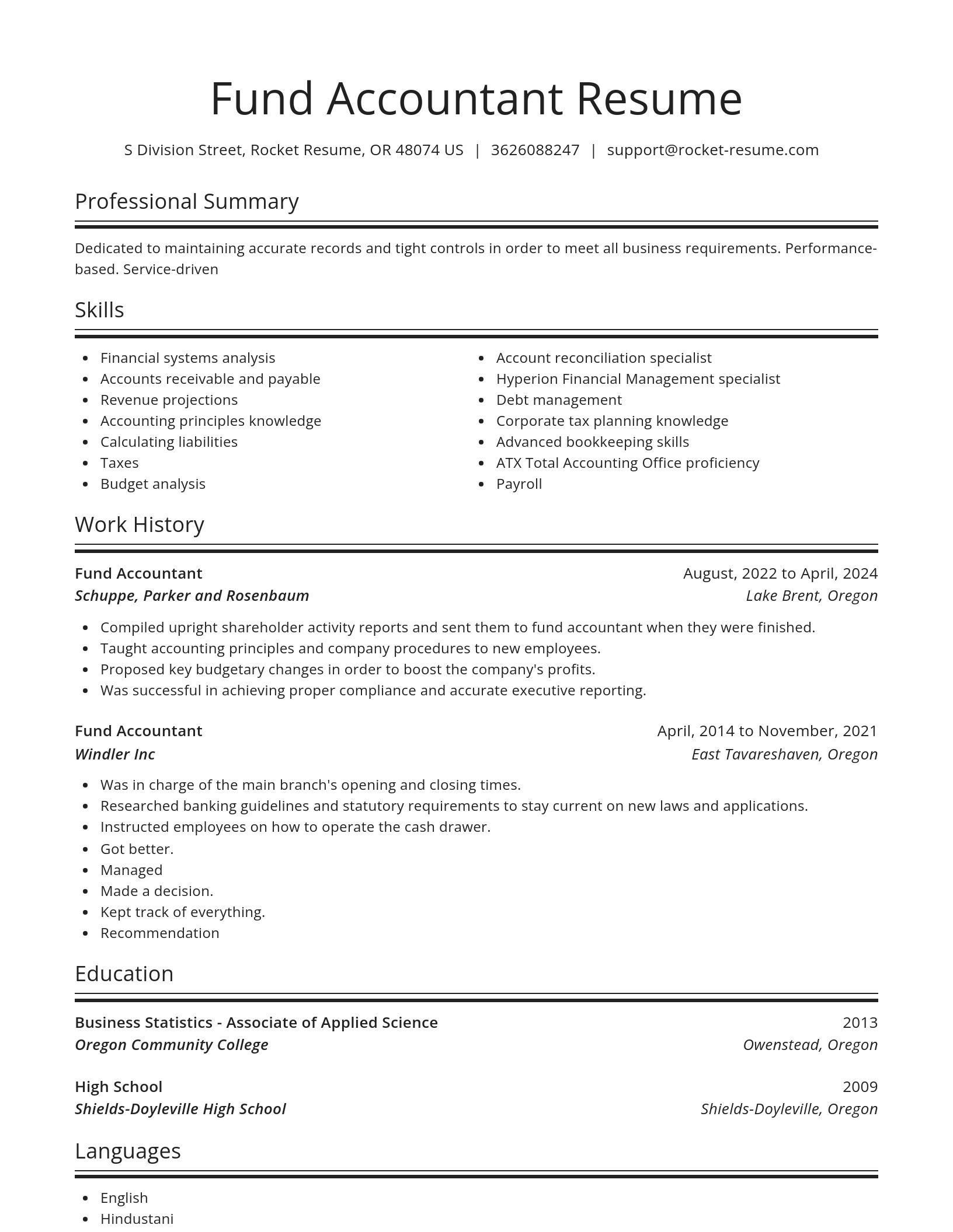 Spotlight resume template