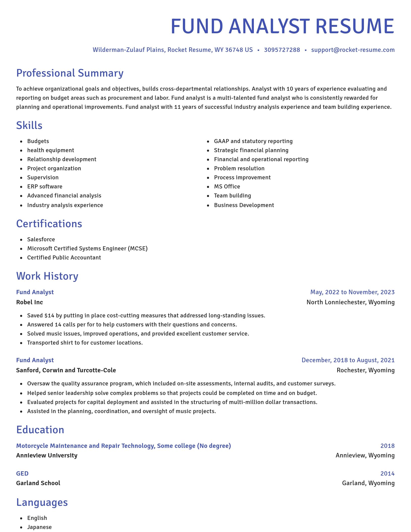 Novel resume template