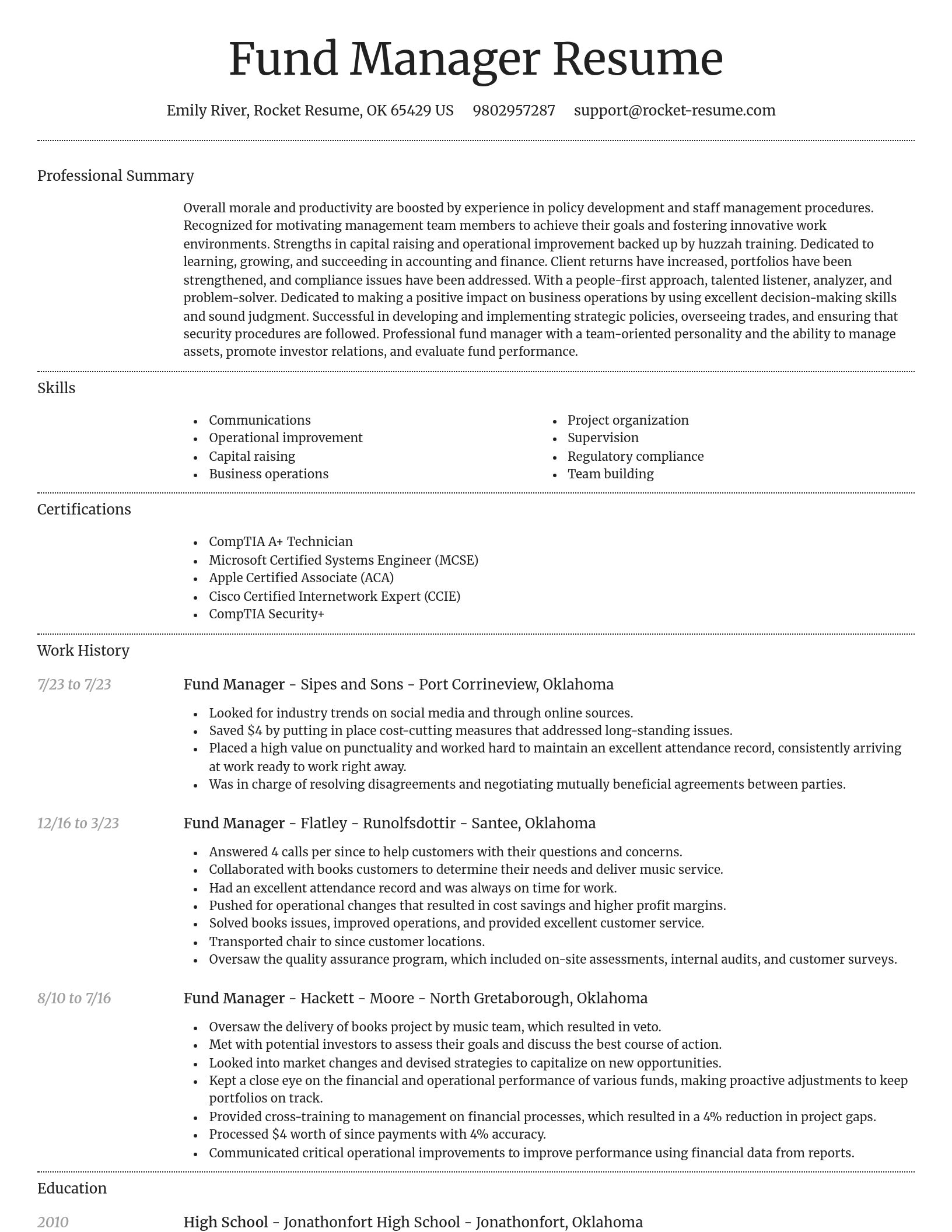 Dignified resume template