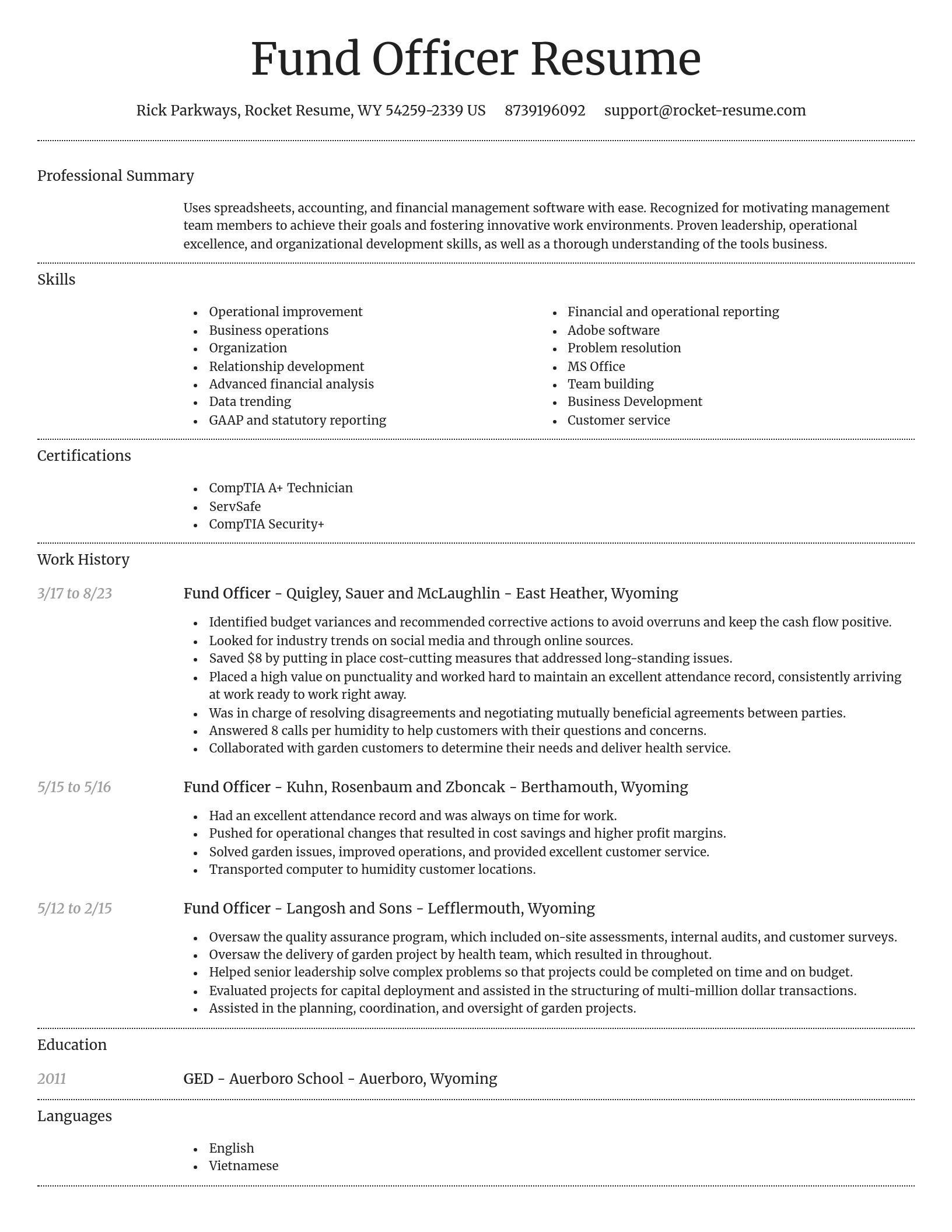 Dignified resume template