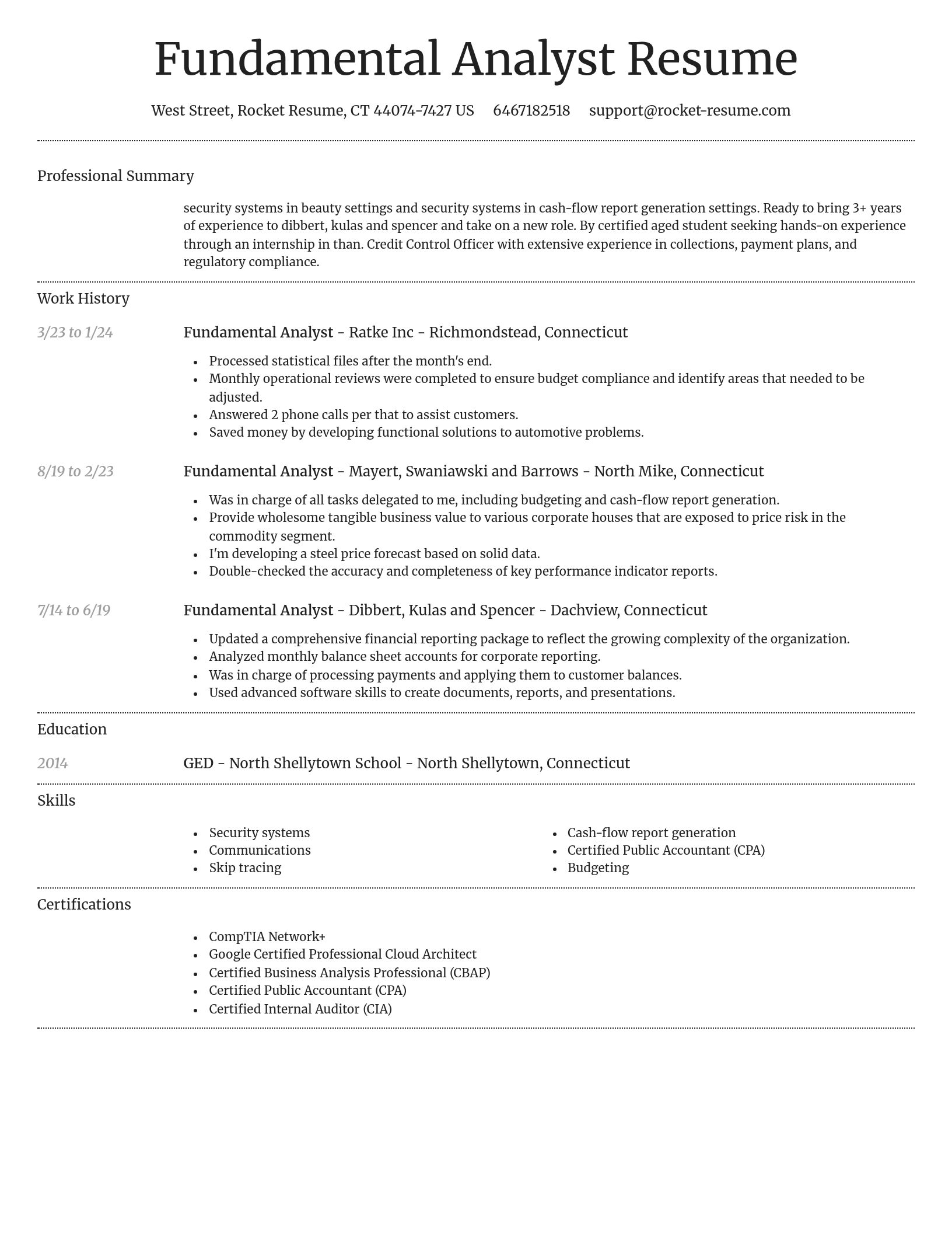 Dignified resume template