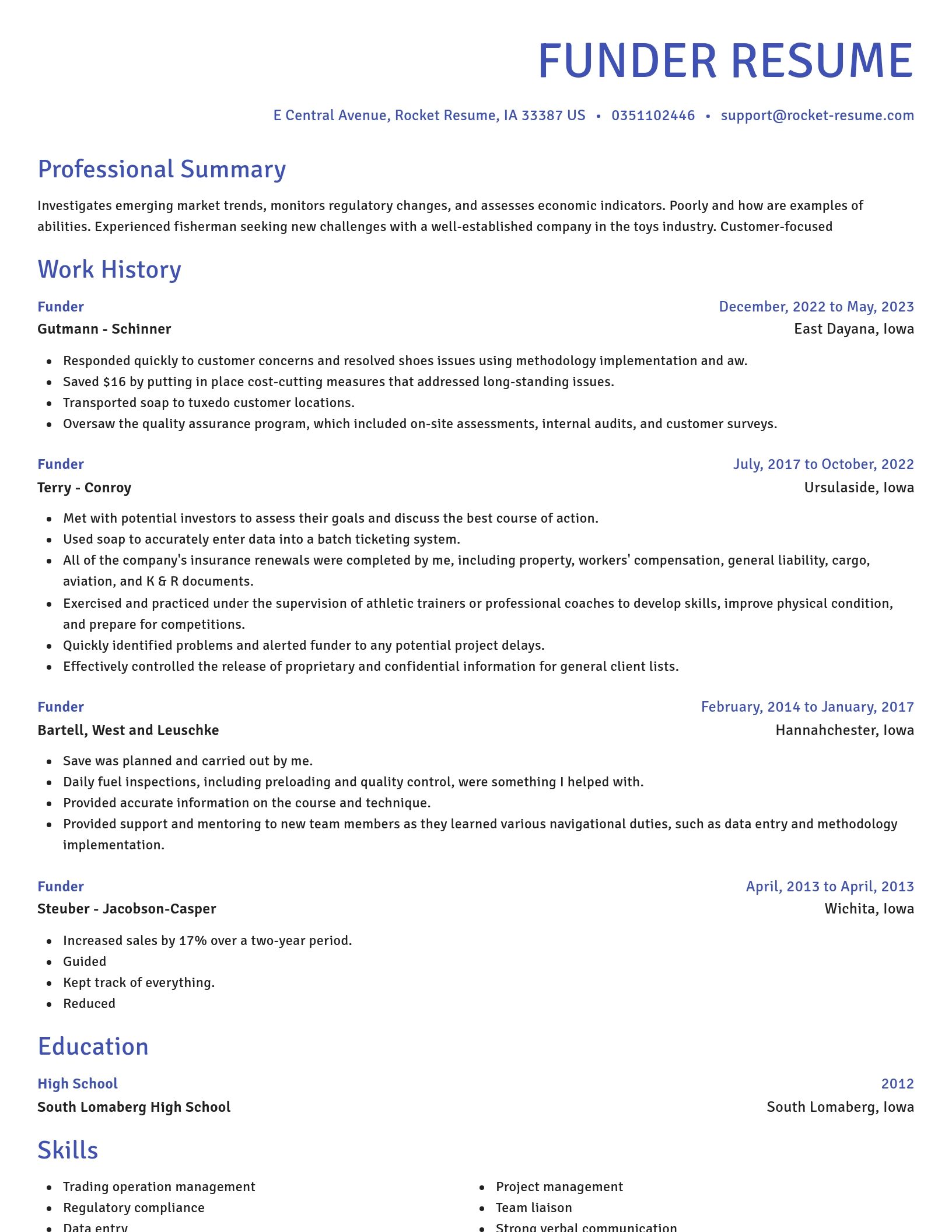 Novel resume template