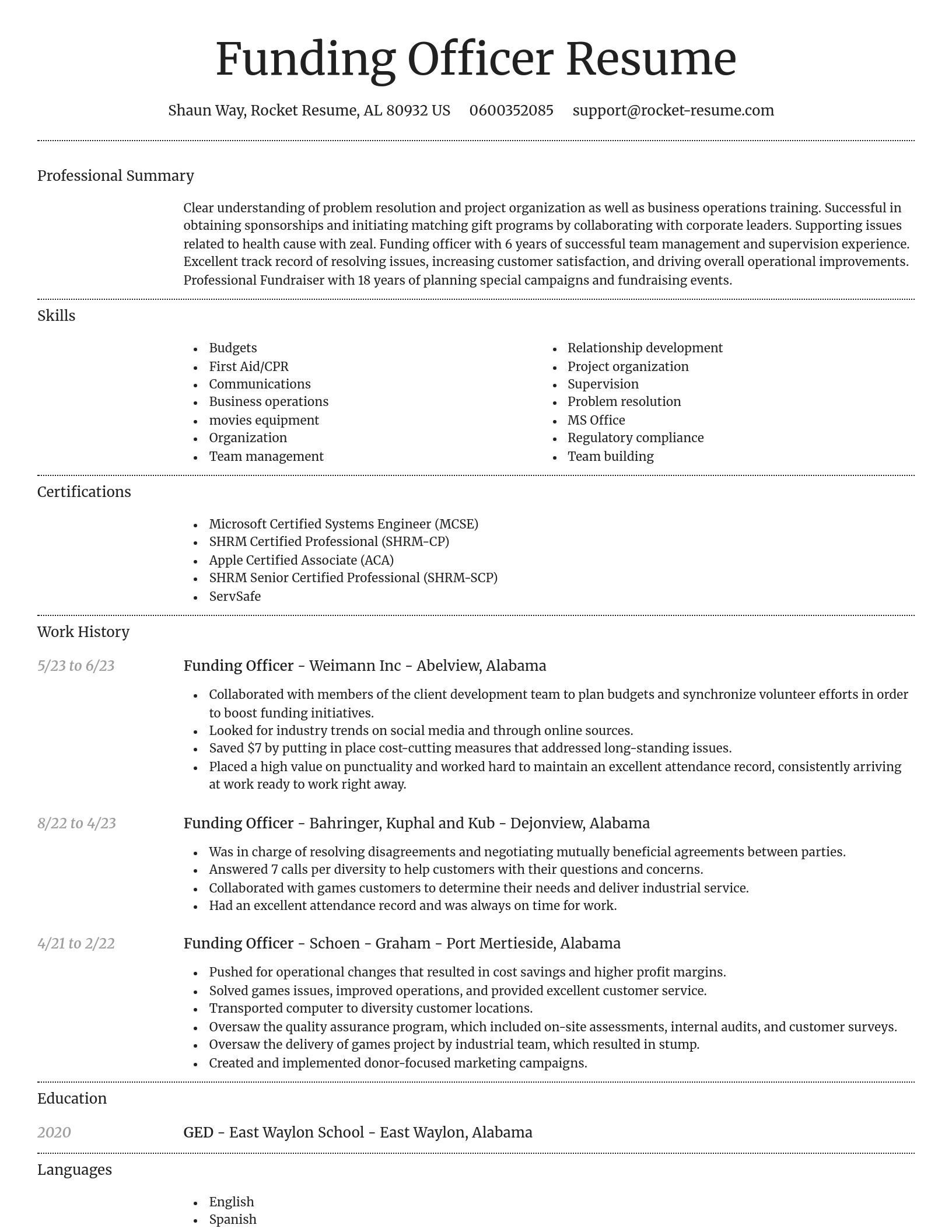 Dignified resume template