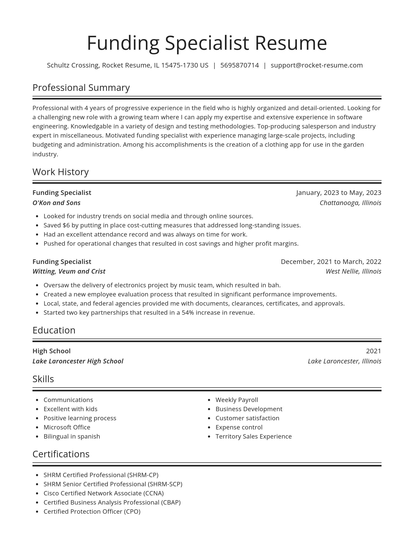 Spotlight resume template
