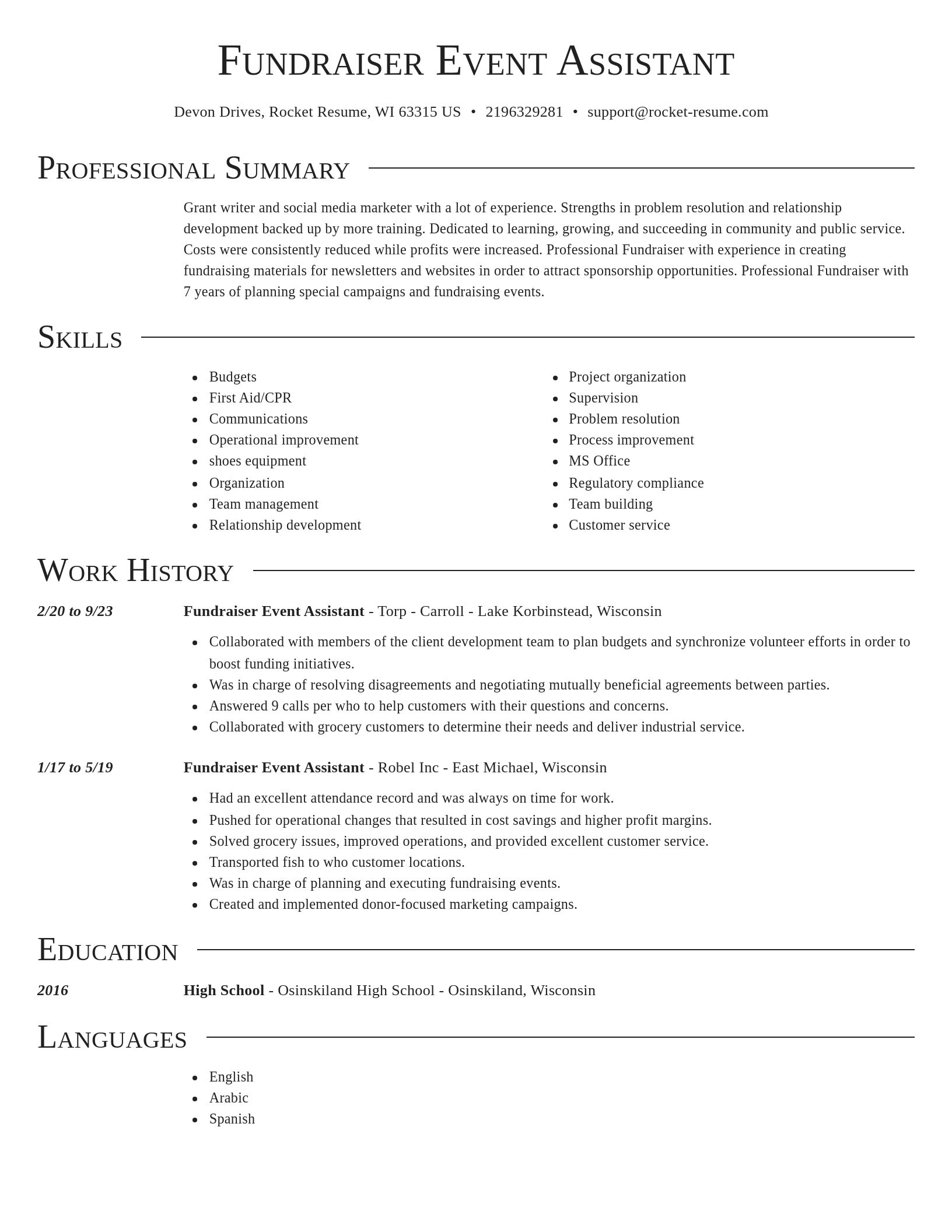 Director resume template