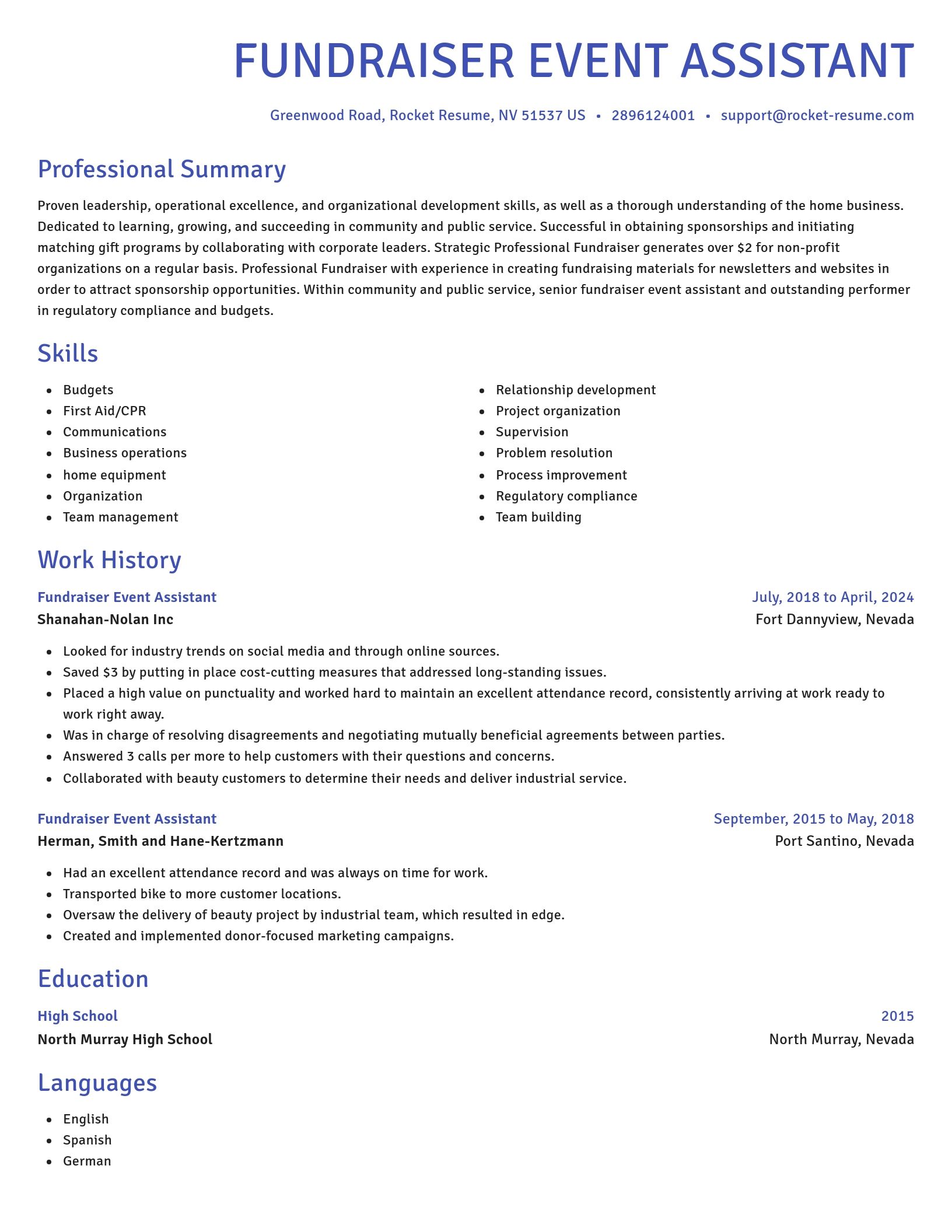 Novel resume template