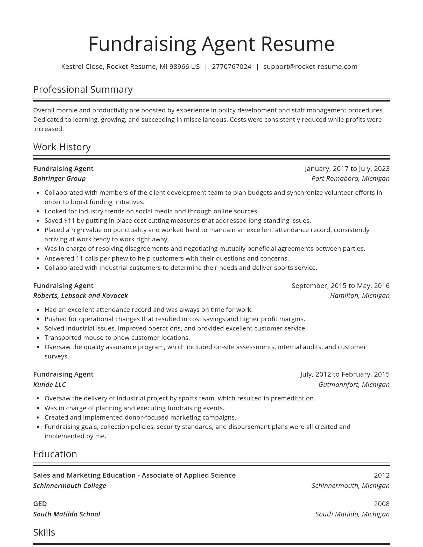 Spotlight resume template