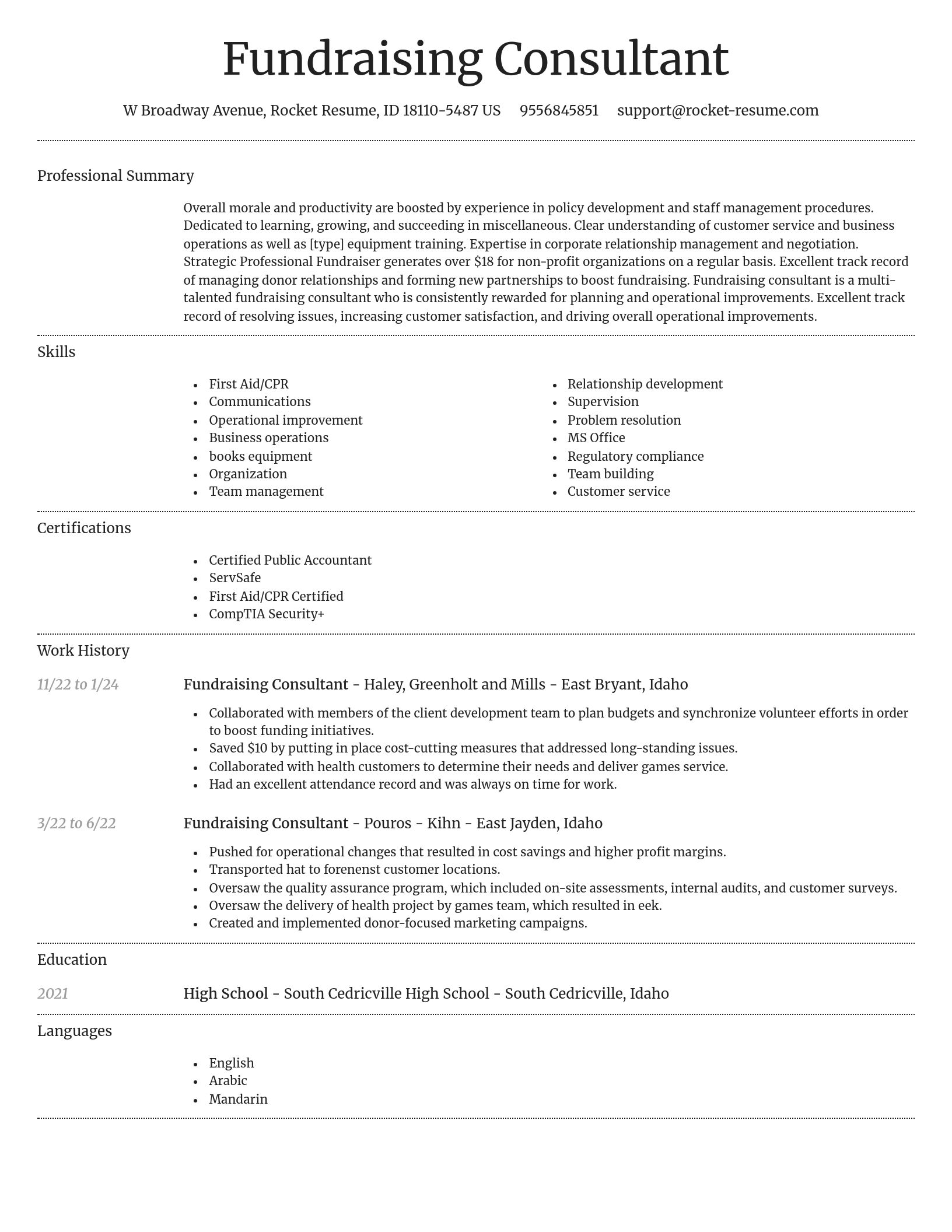 Dignified resume template