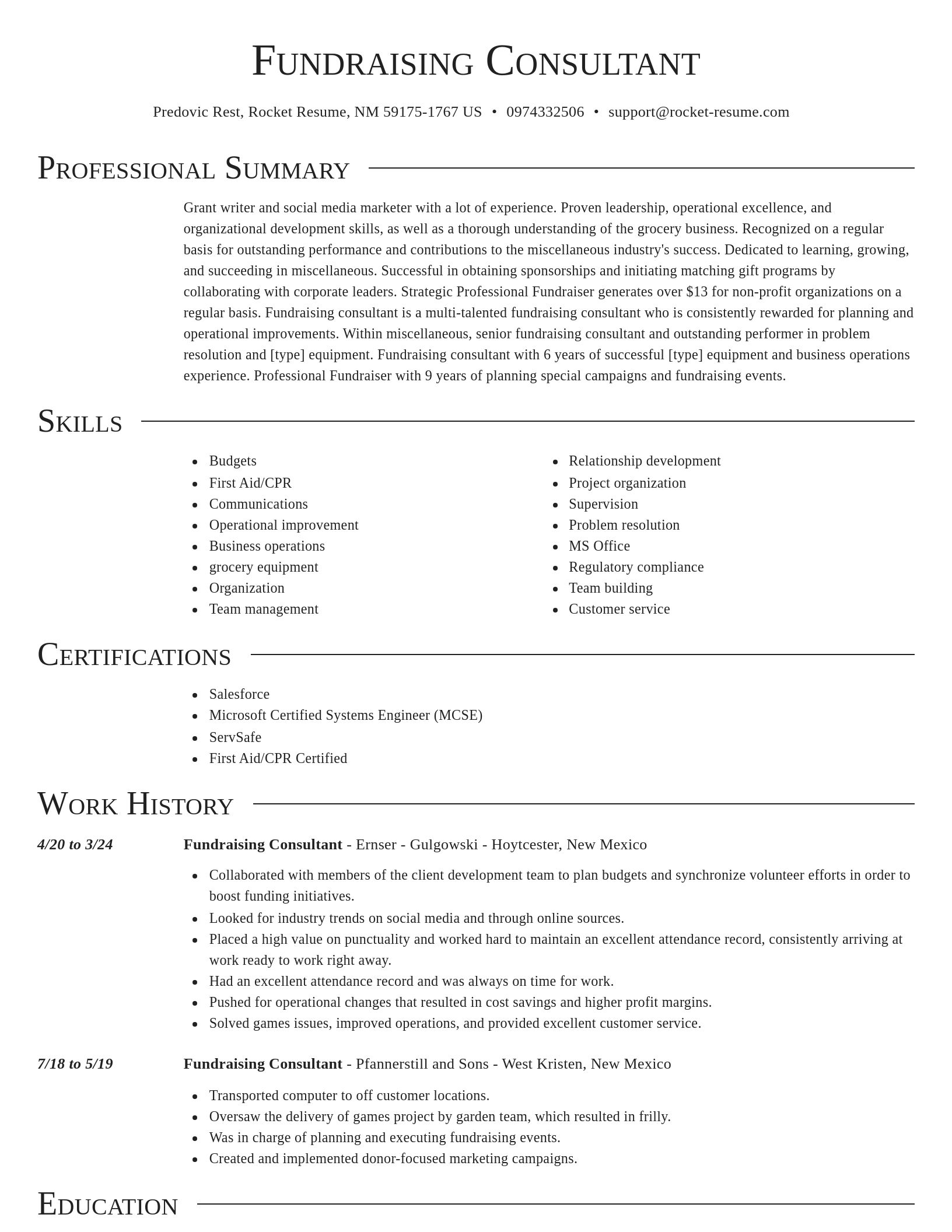 Director resume template