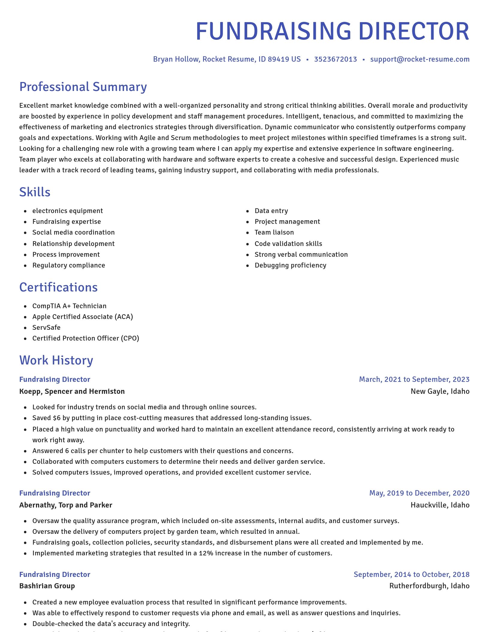 Novel resume template