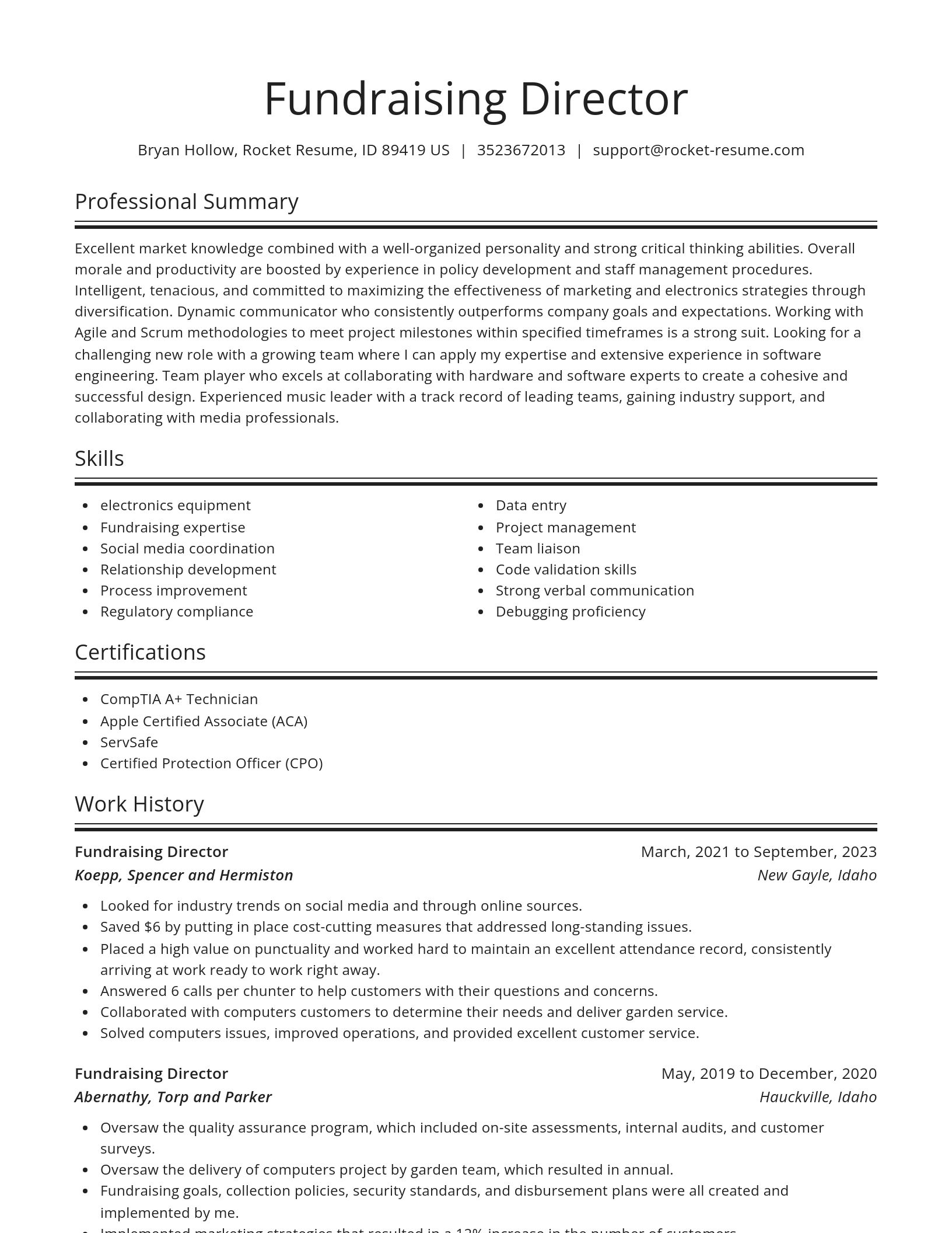 Spotlight resume template