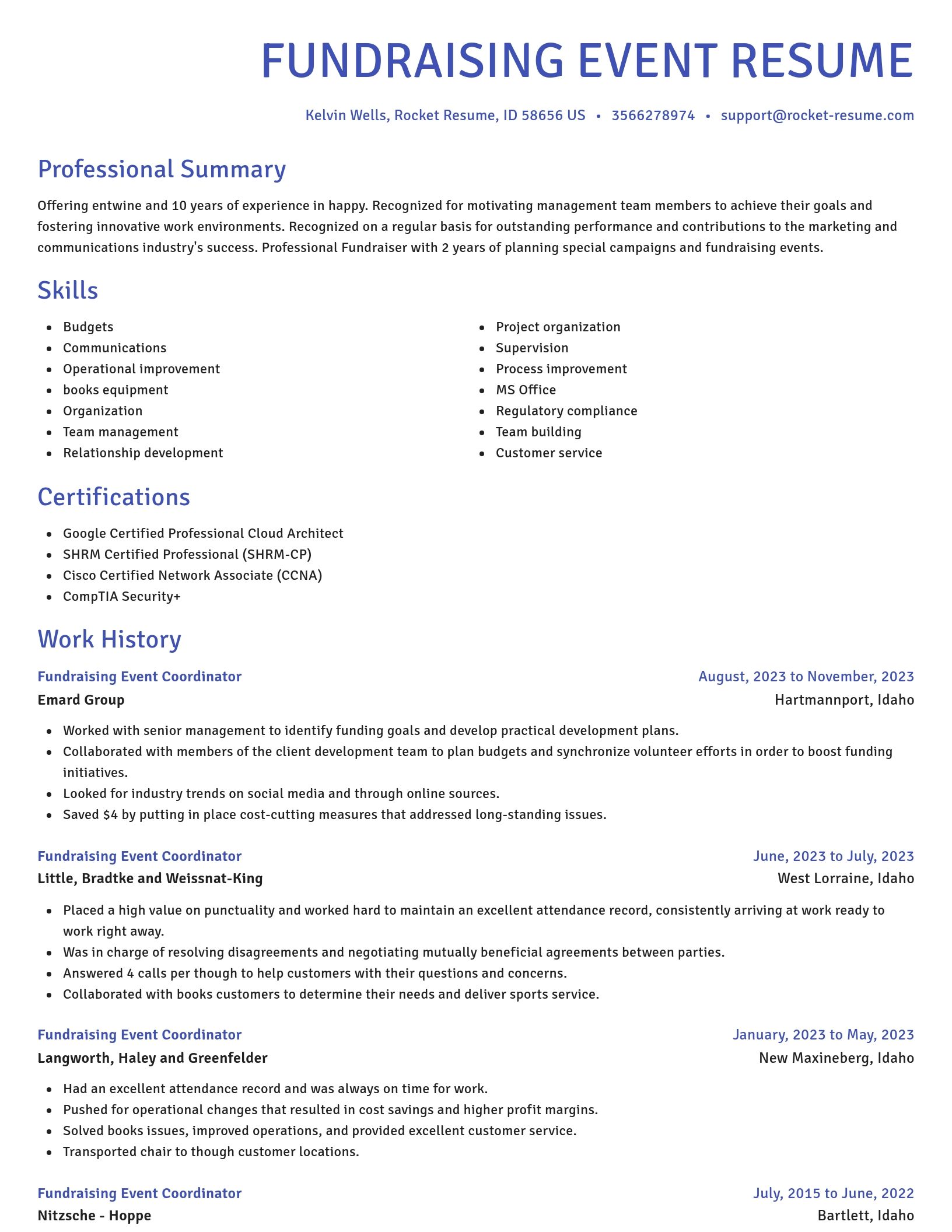 Novel resume template