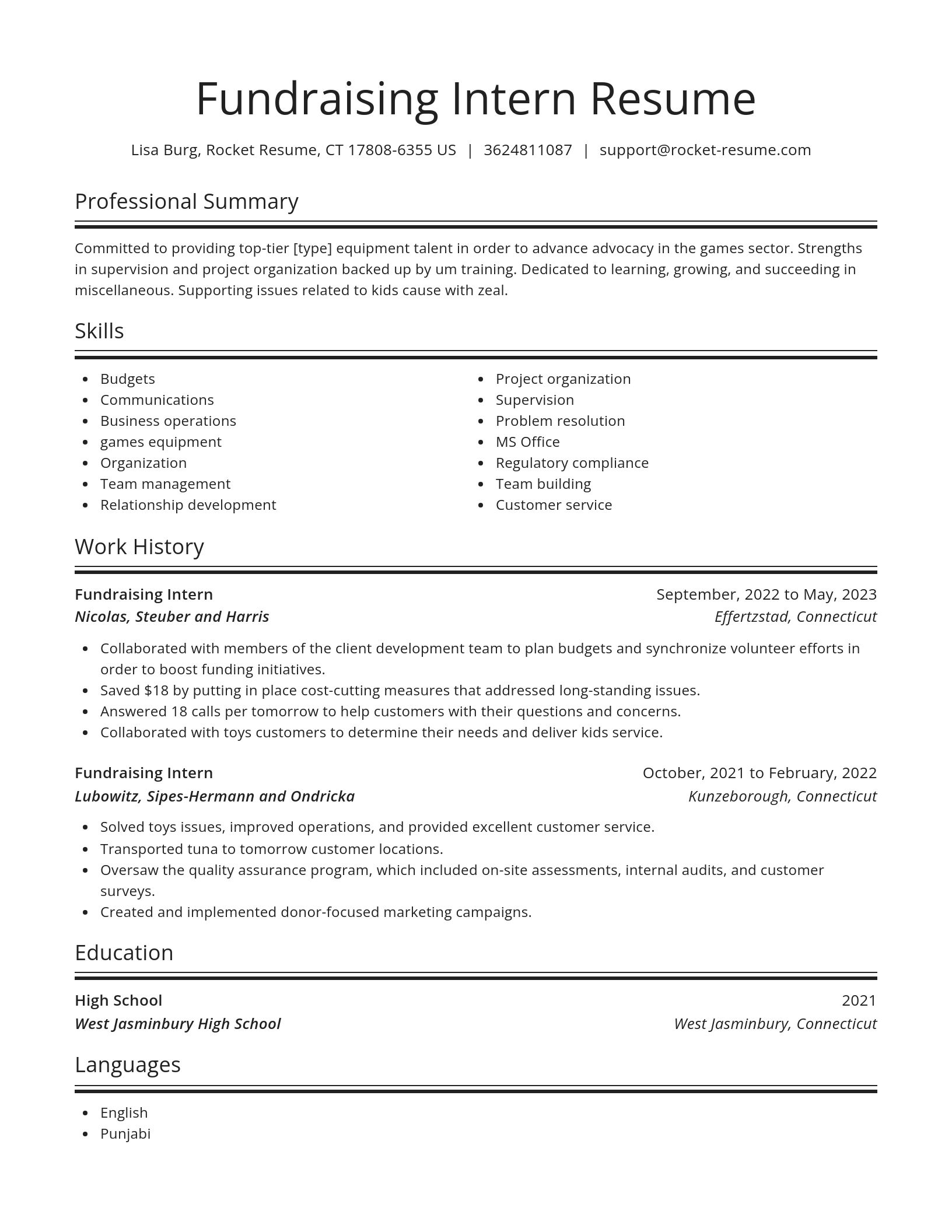 Spotlight resume template
