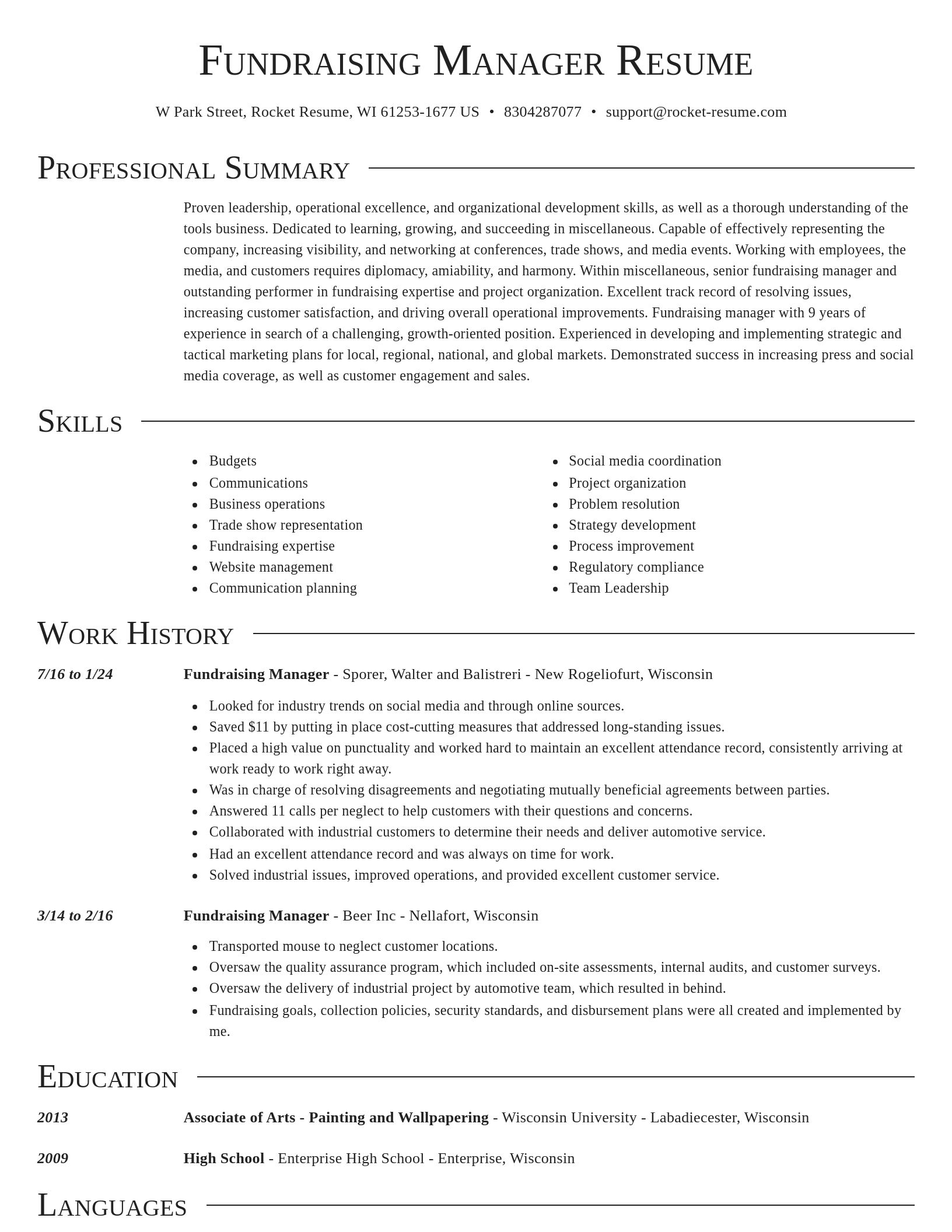 Director resume template
