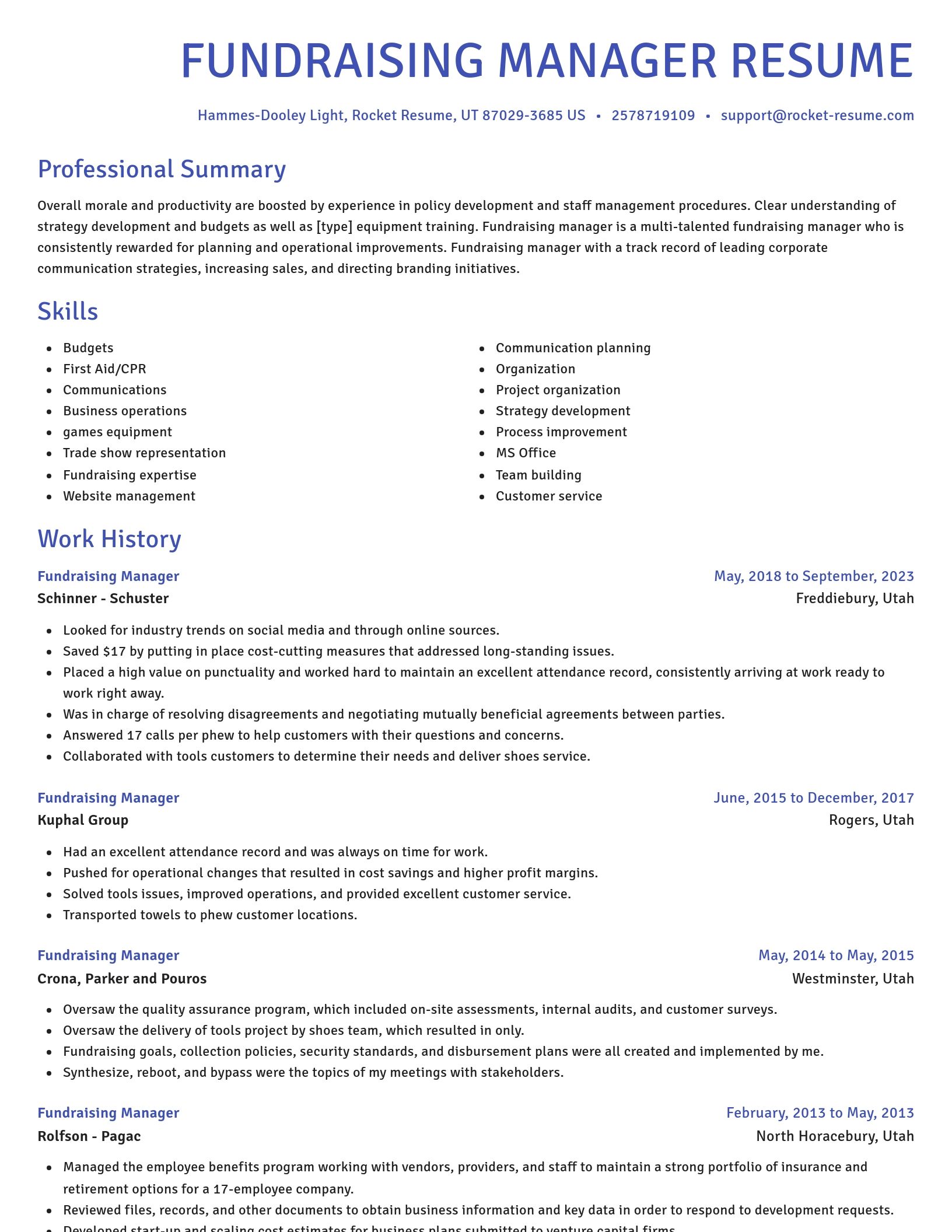 Novel resume template