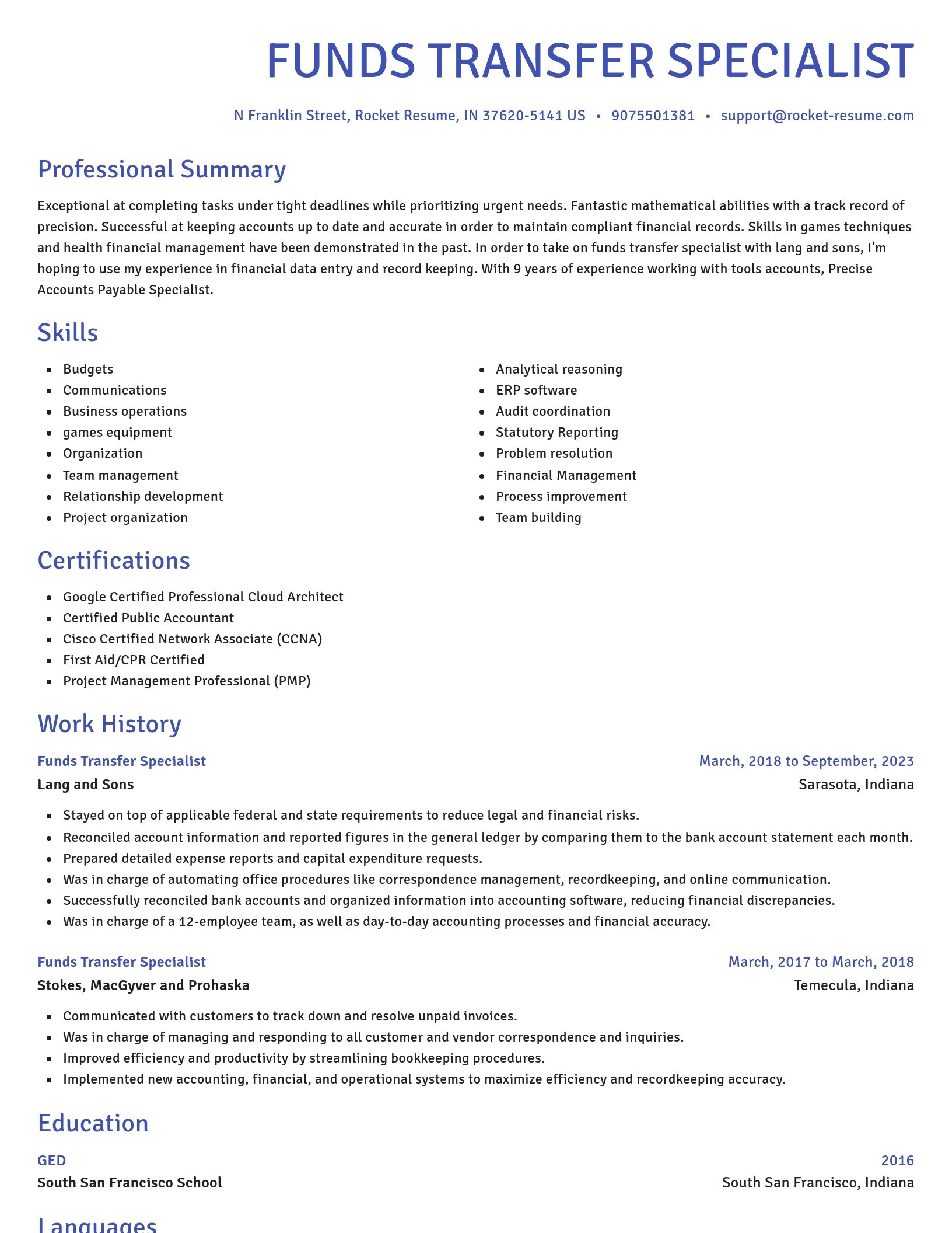 Novel resume template
