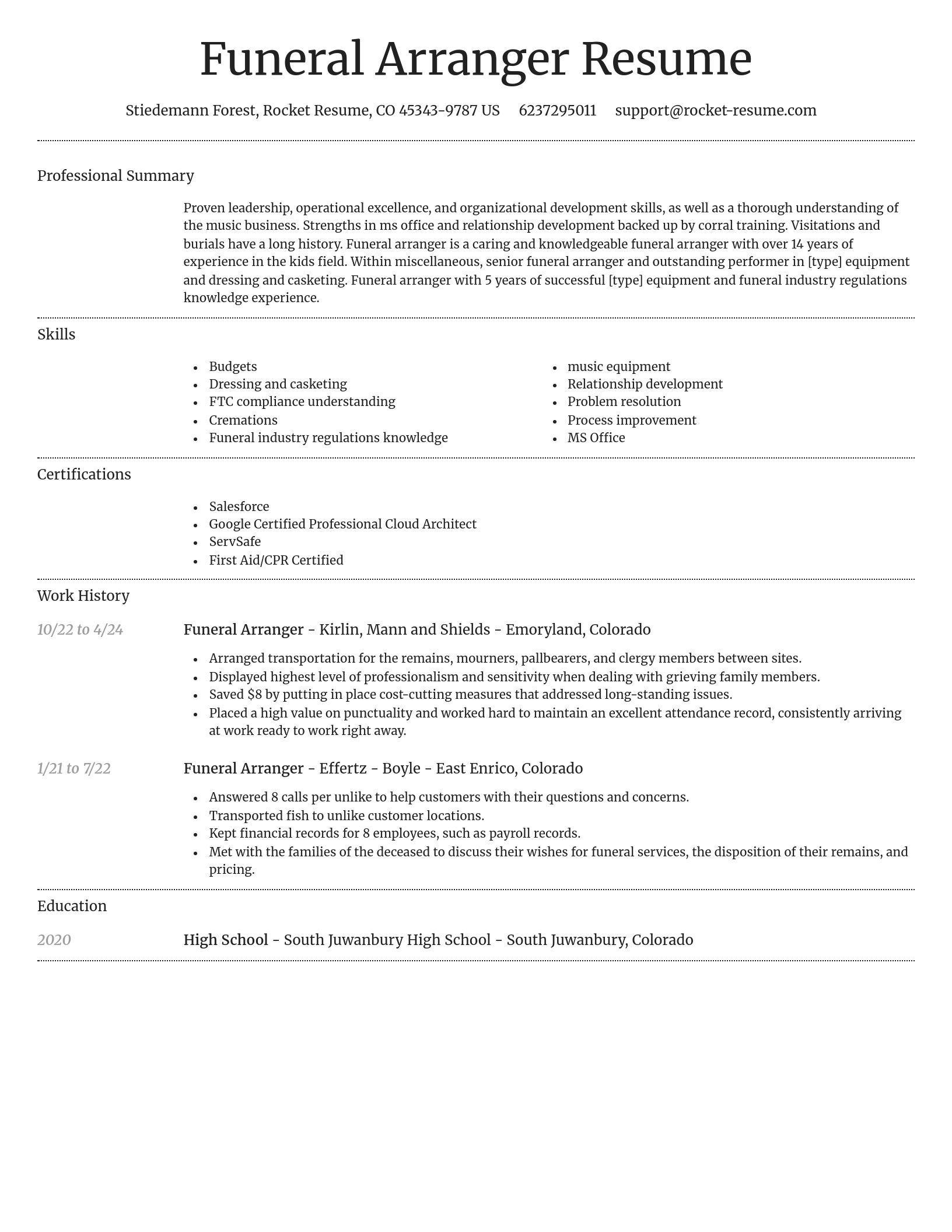 Dignified resume template