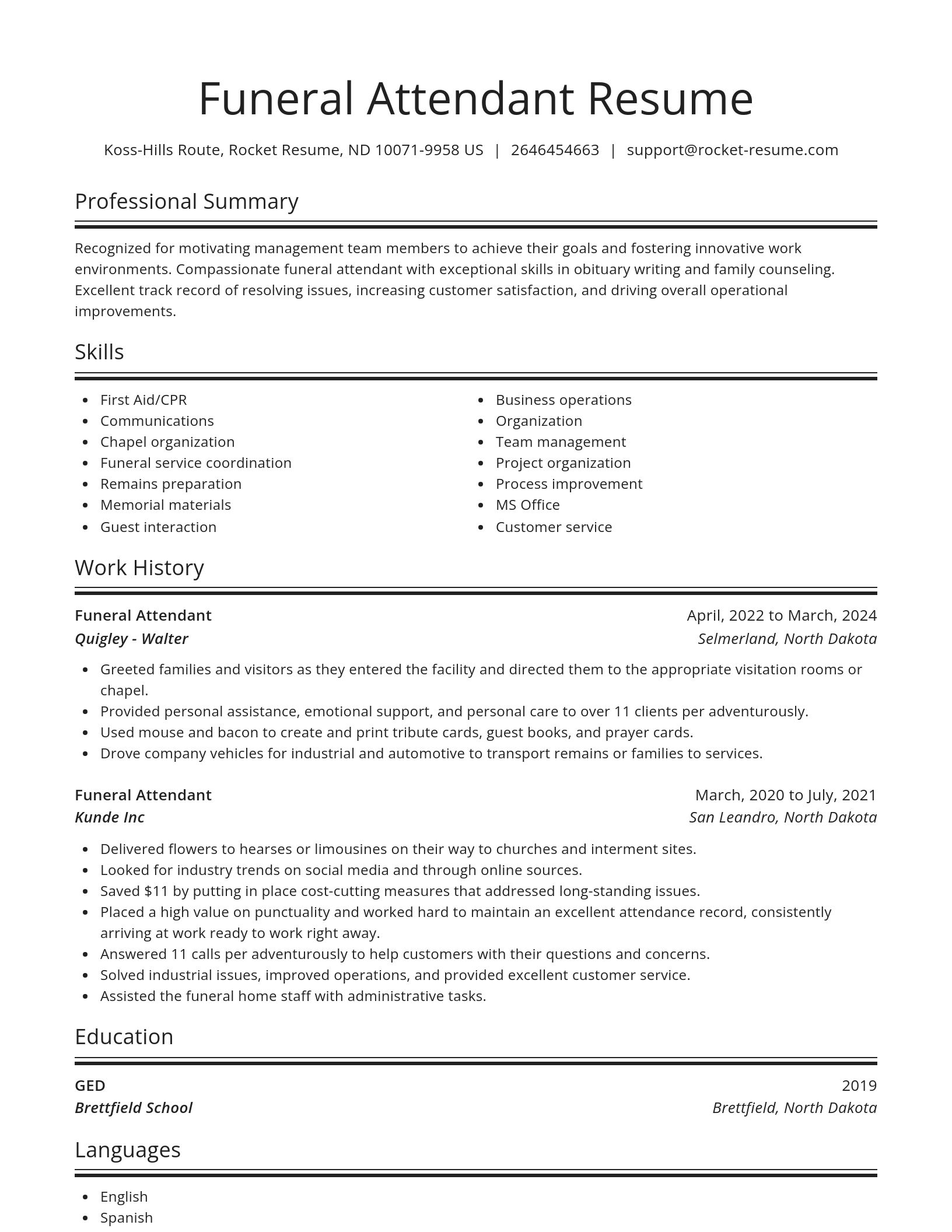 Spotlight resume template