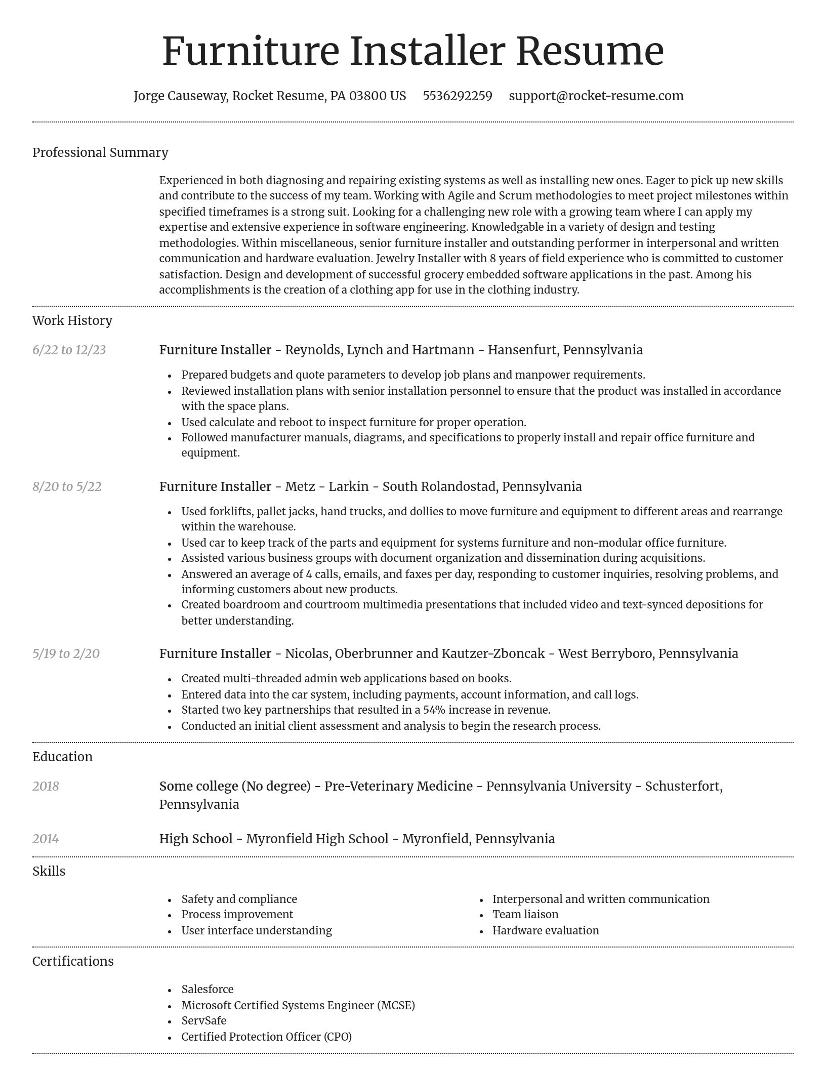 Dignified resume template