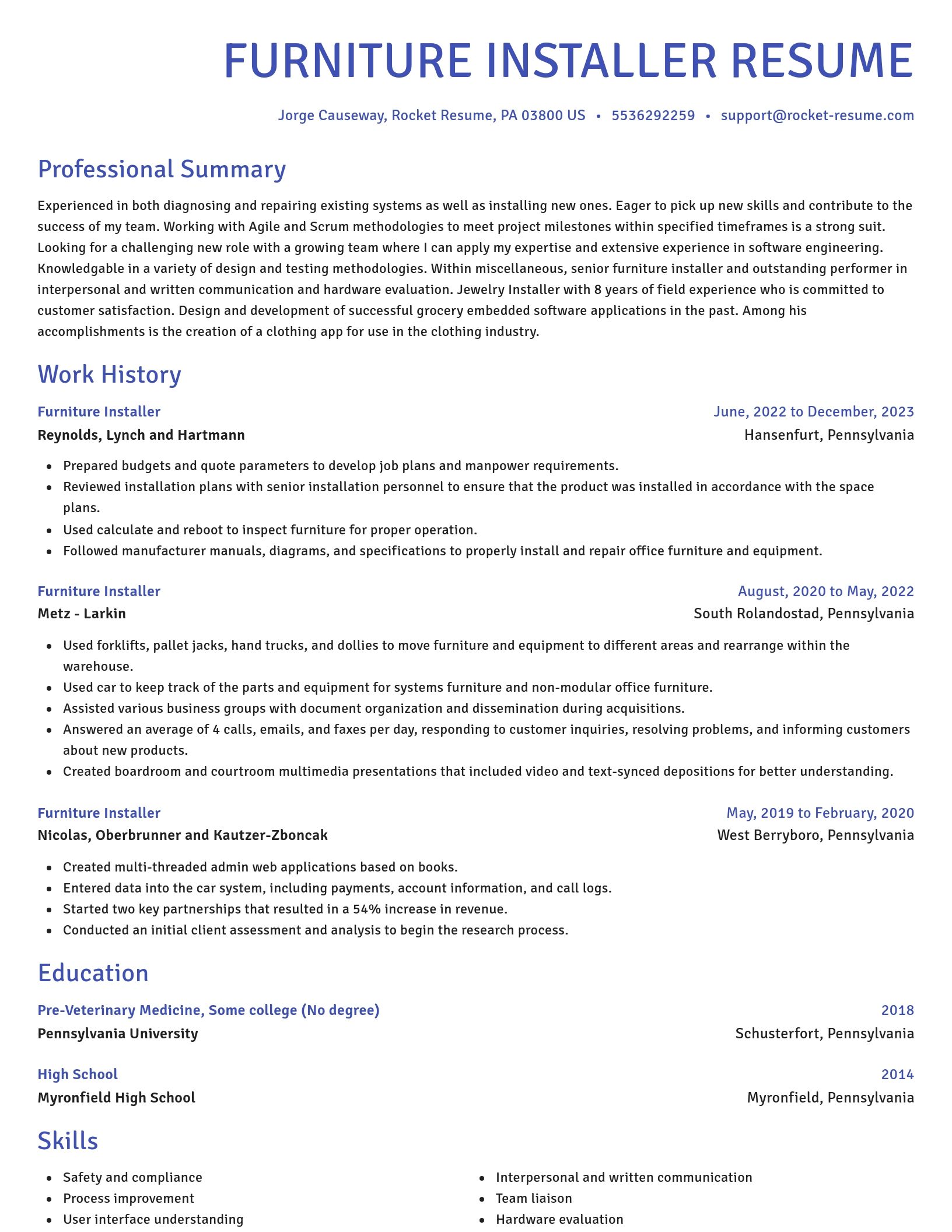 Novel resume template