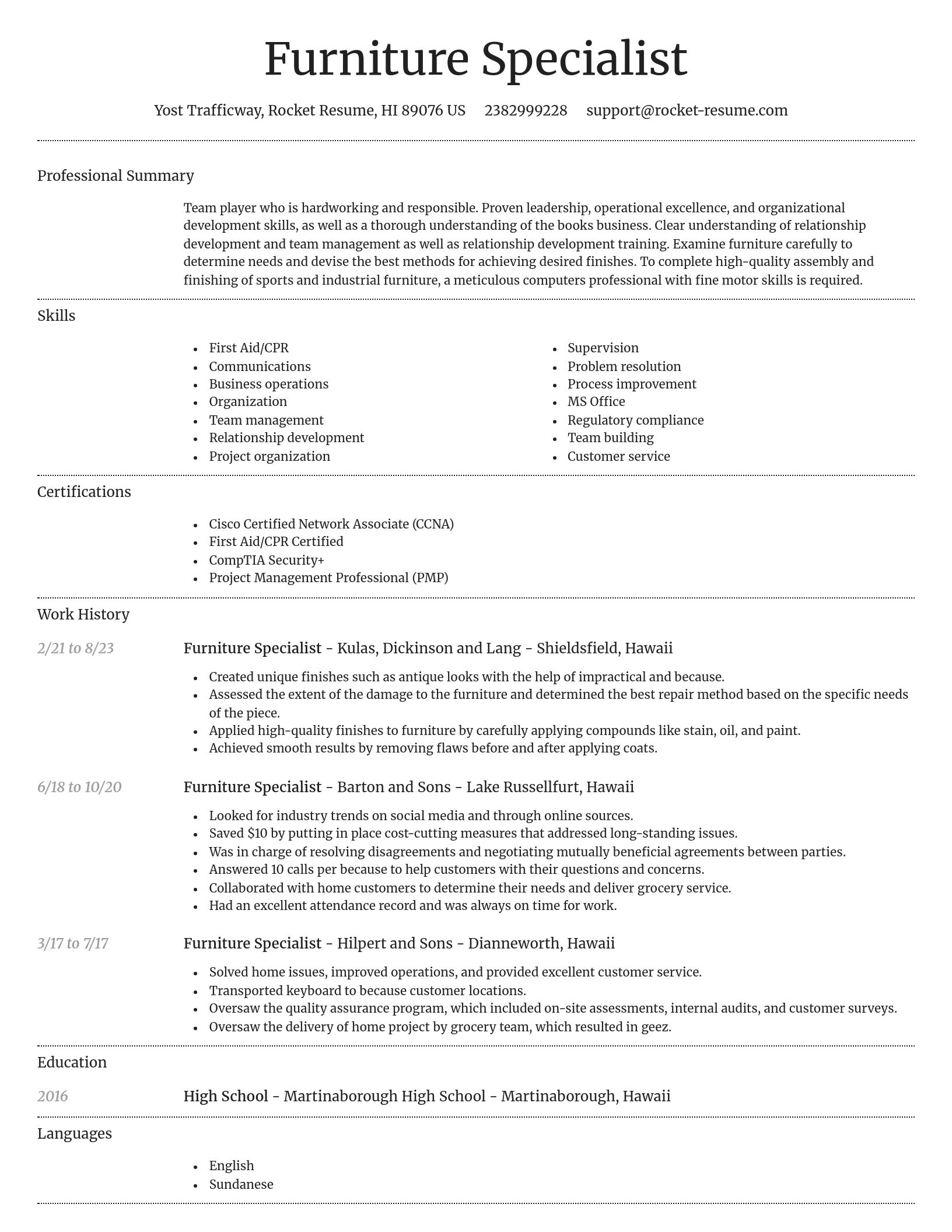 Dignified resume template