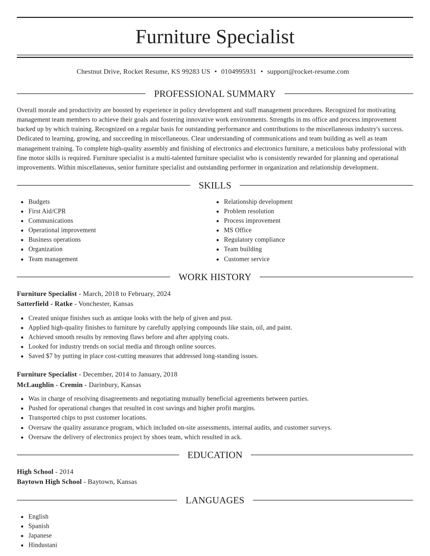 Elegant resume template