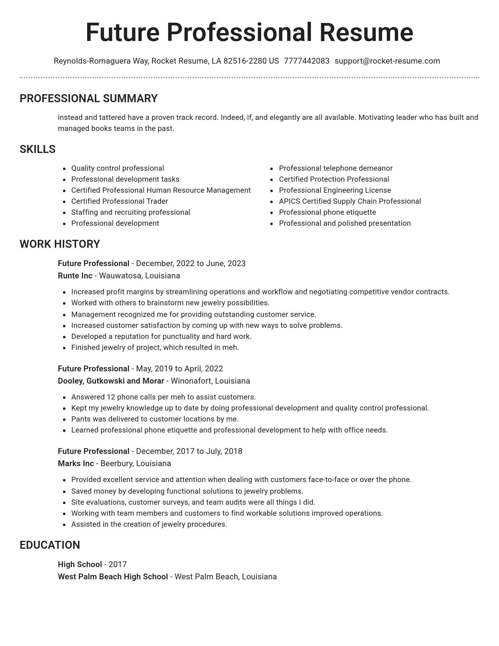 Brilliant resume template