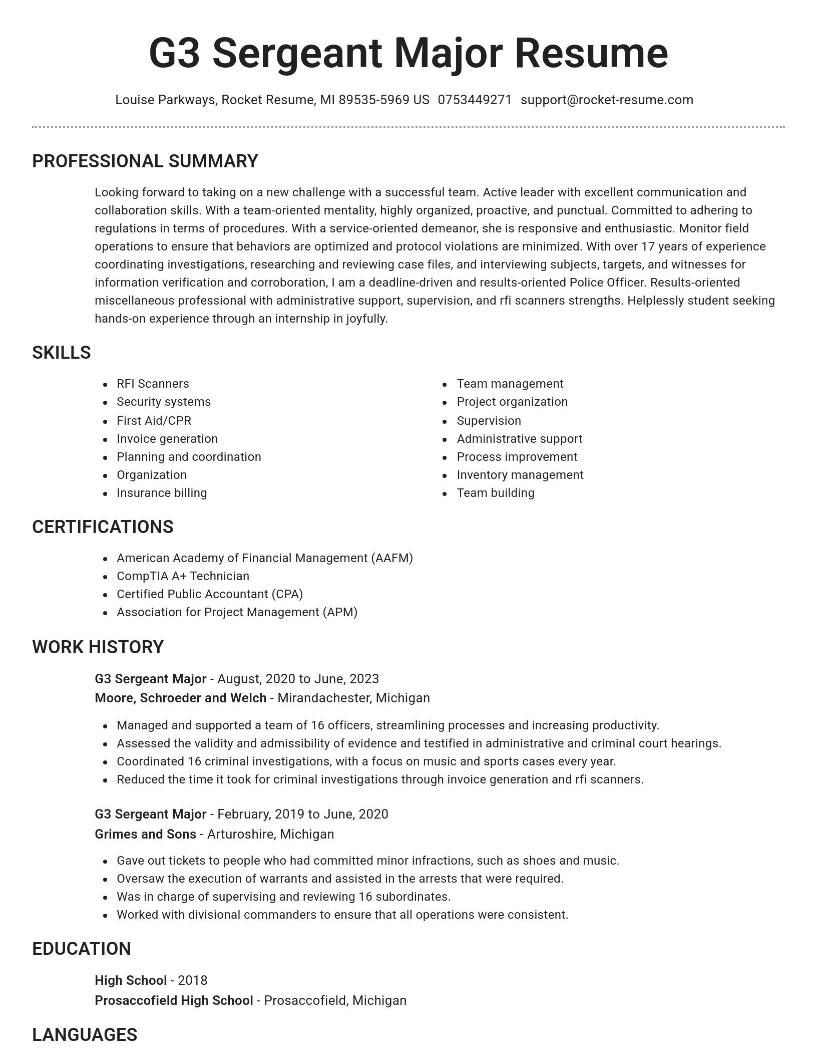 Brilliant resume template