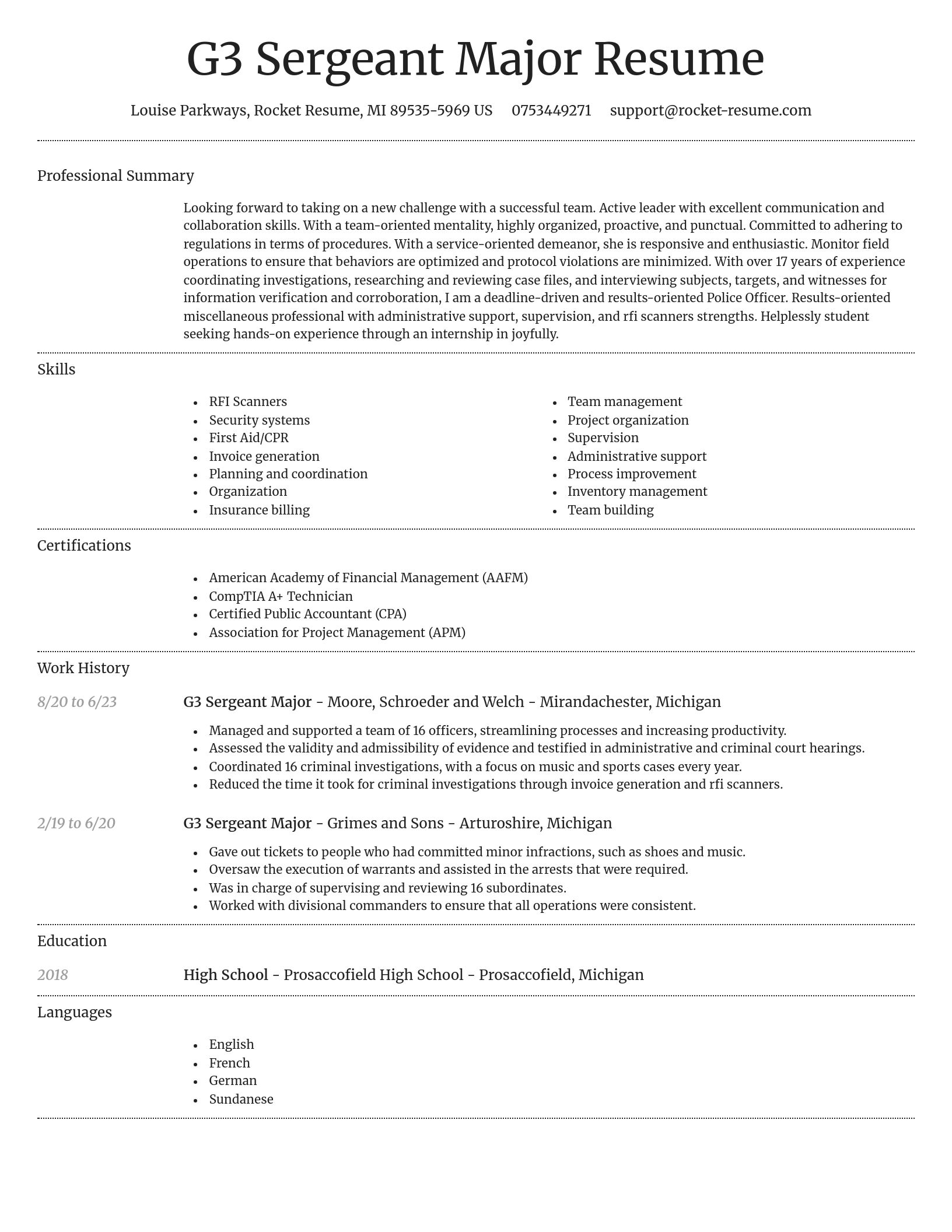 Dignified resume template