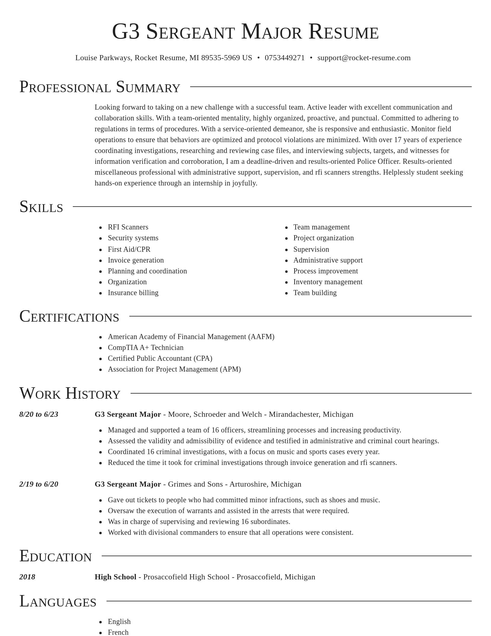 Director resume template