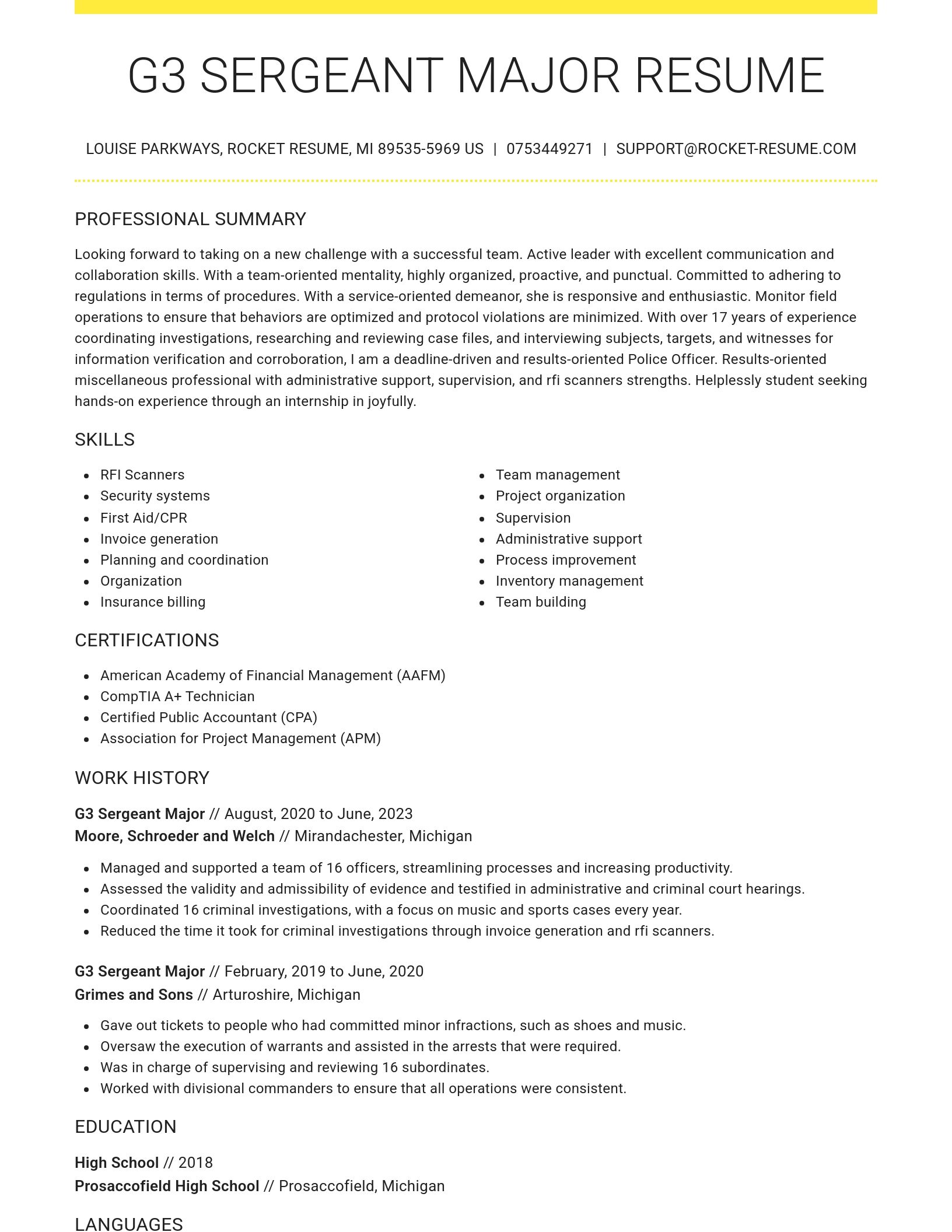 Grand resume template
