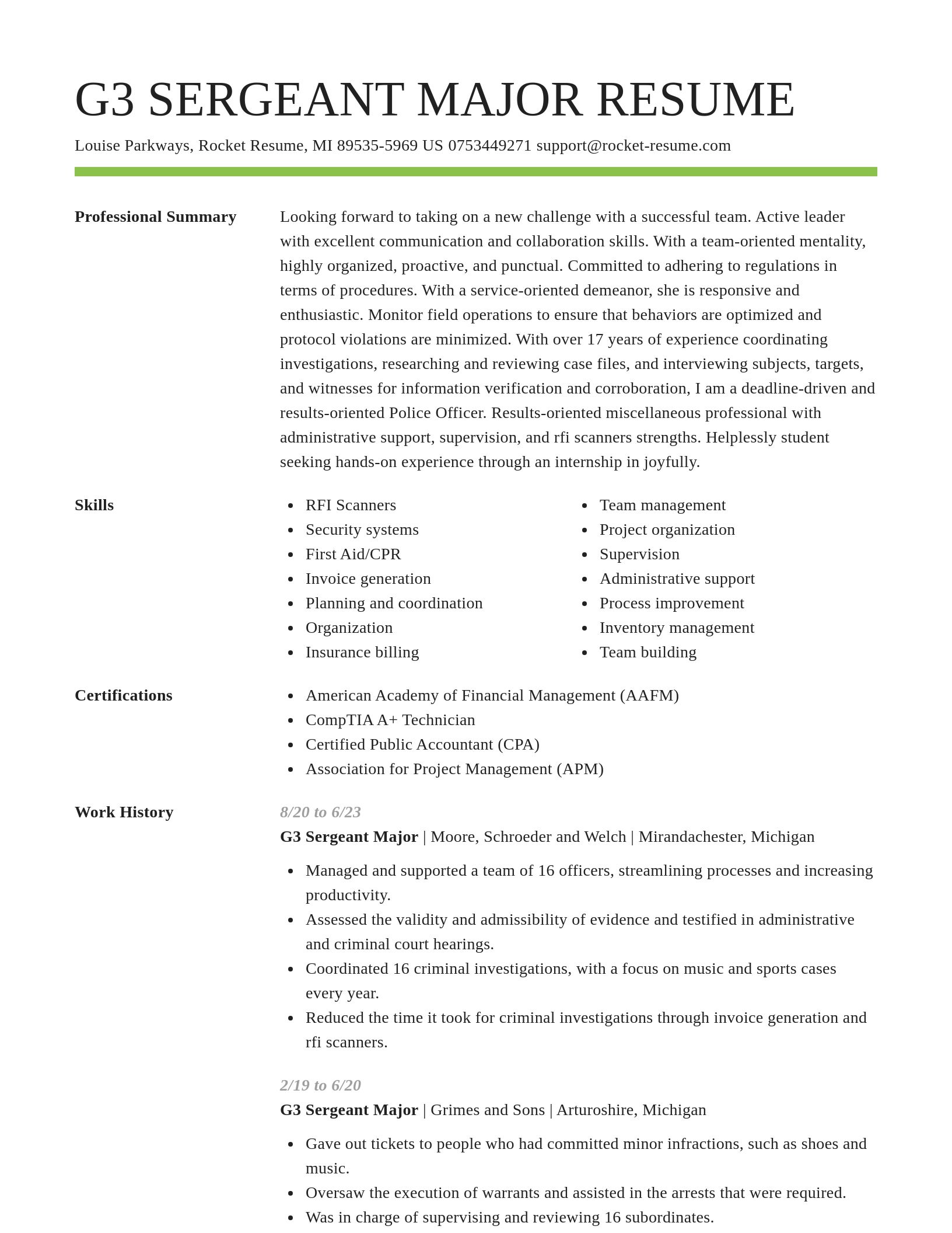 Smart resume template