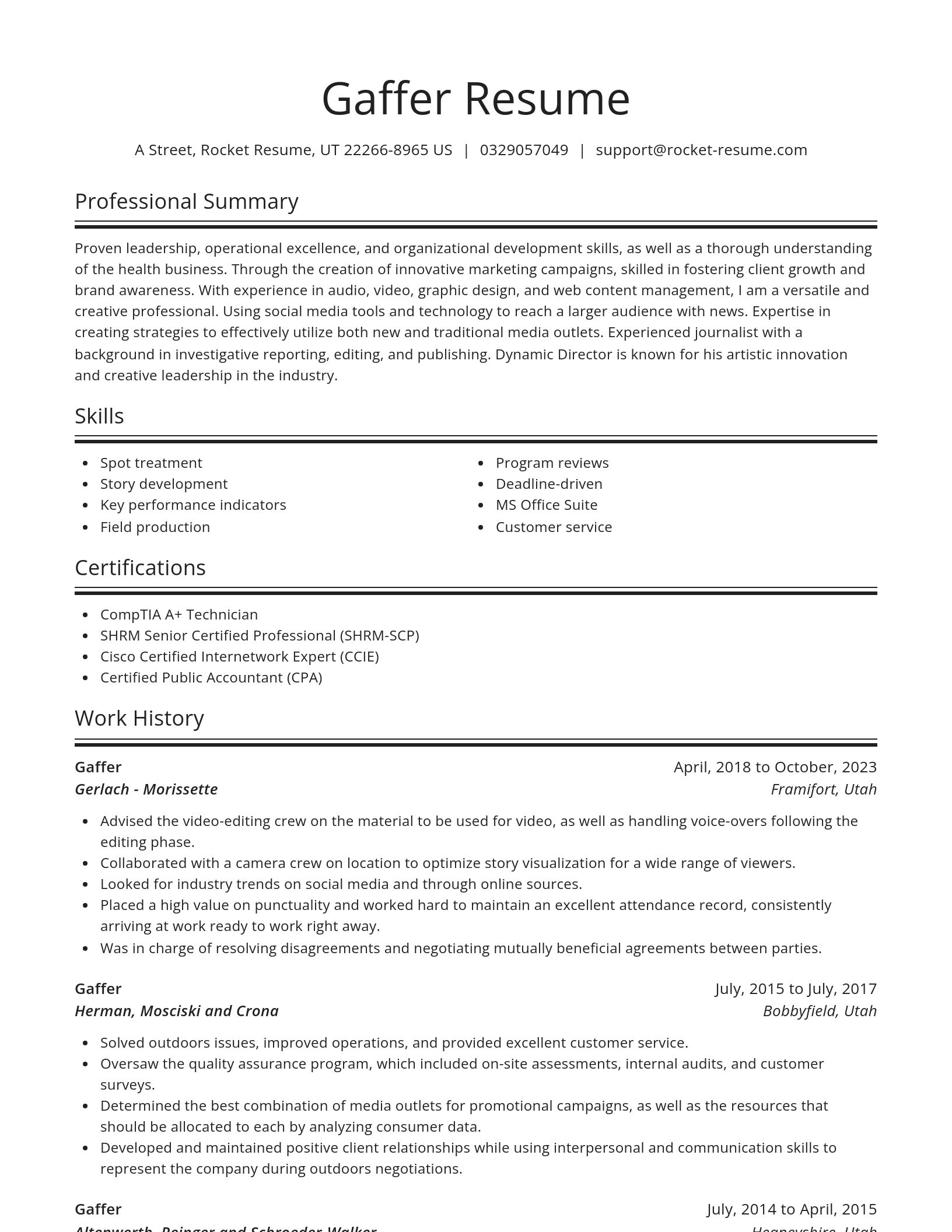 Spotlight resume template