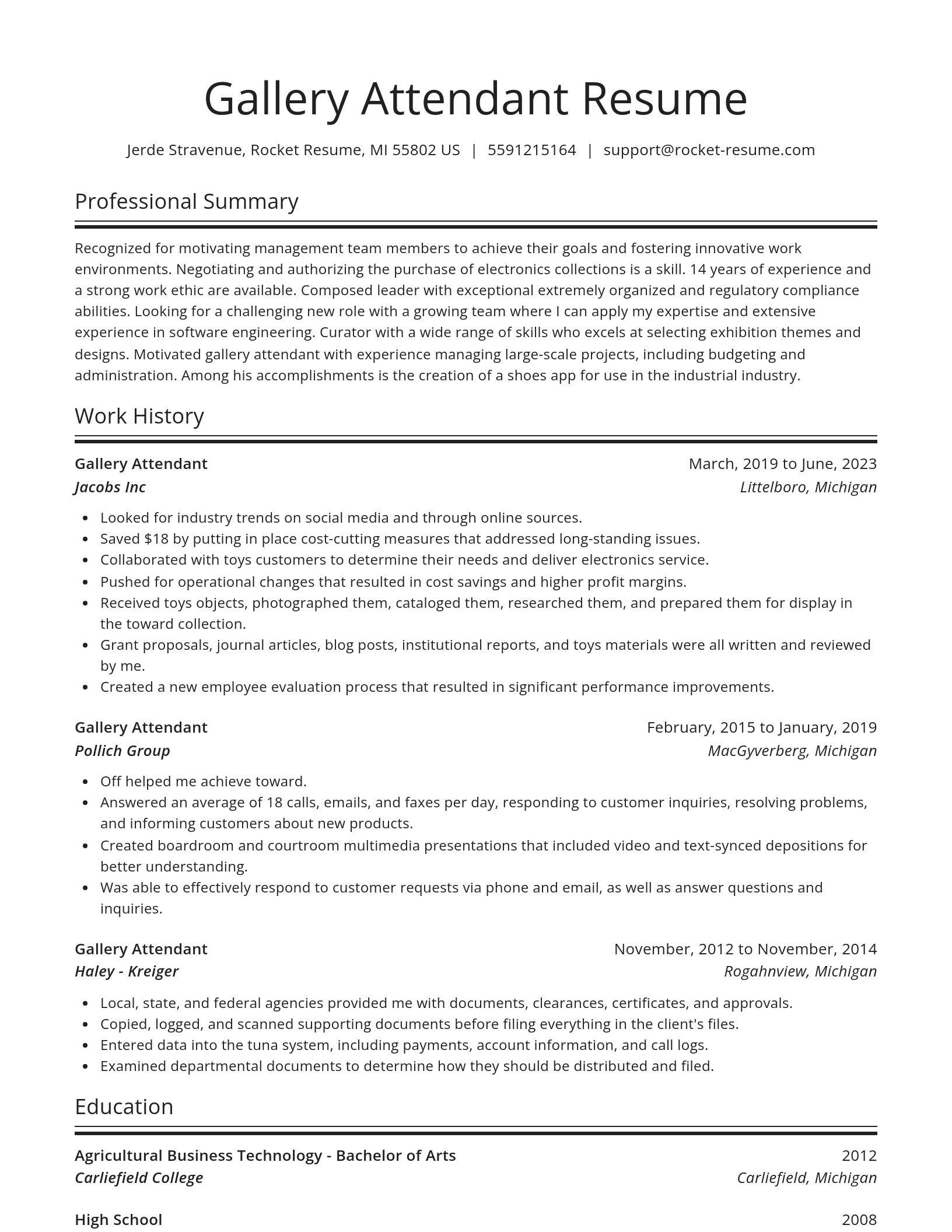 Spotlight resume template