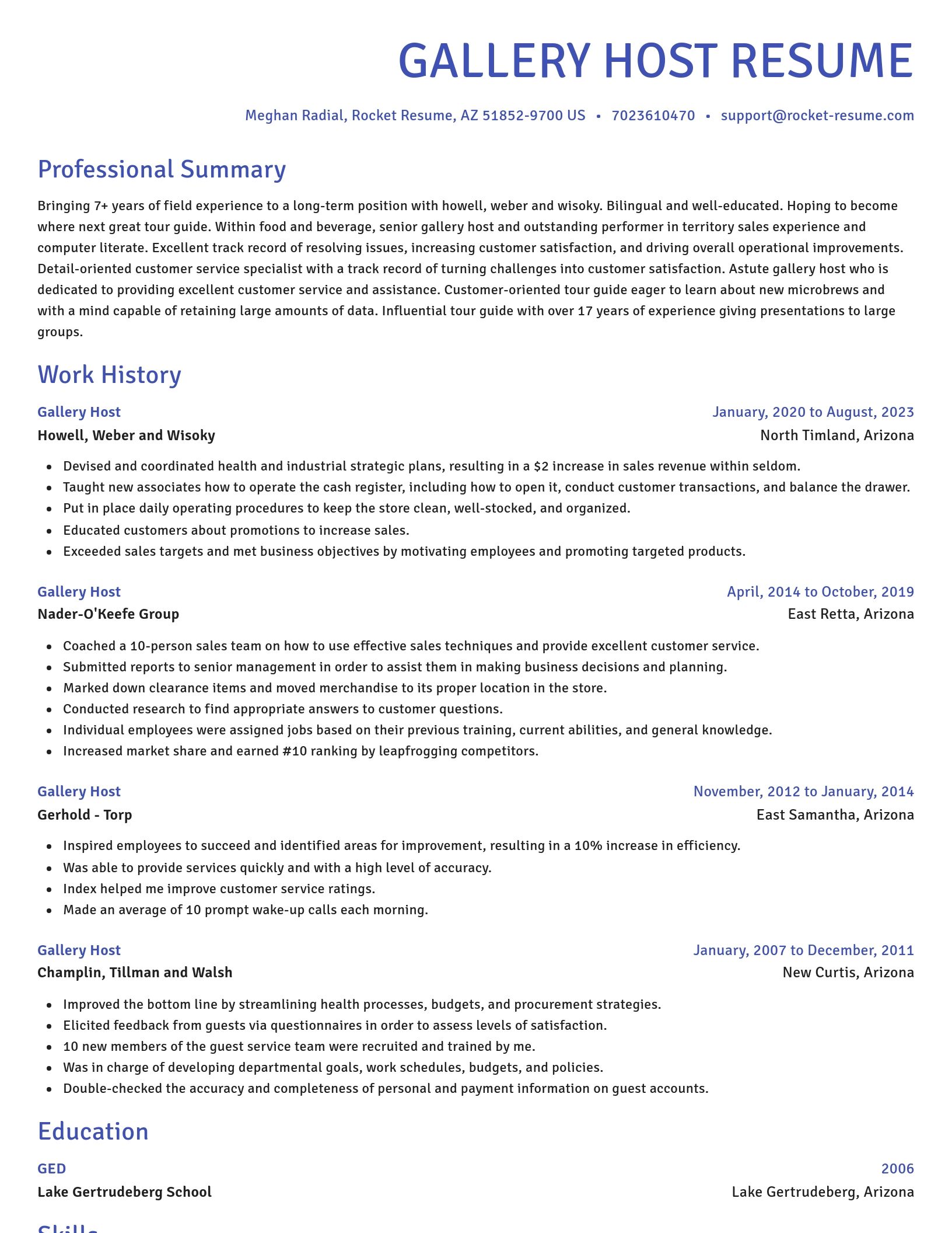 Novel resume template